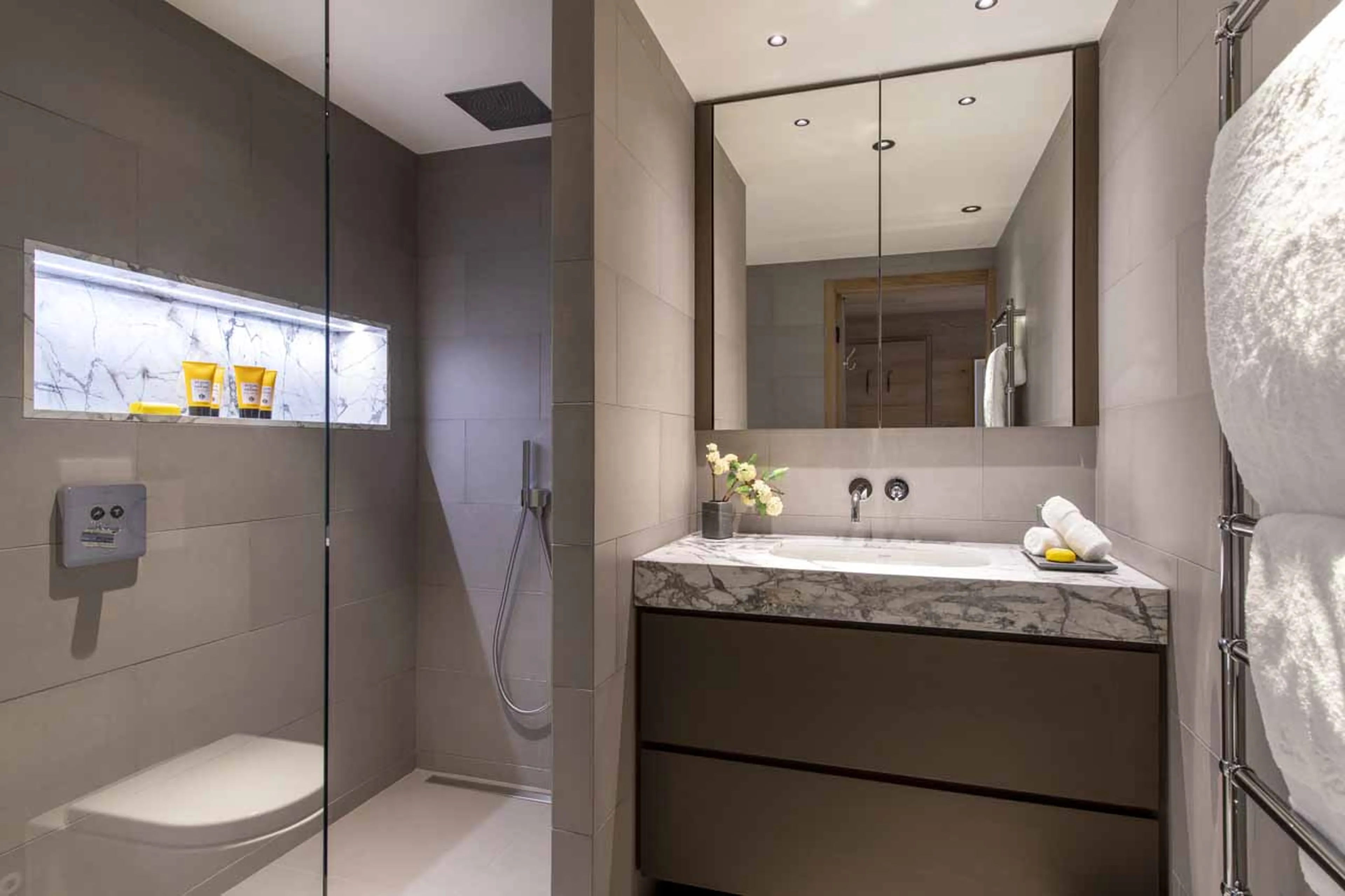 Bathroom five at Chalet La Loze in Meribel