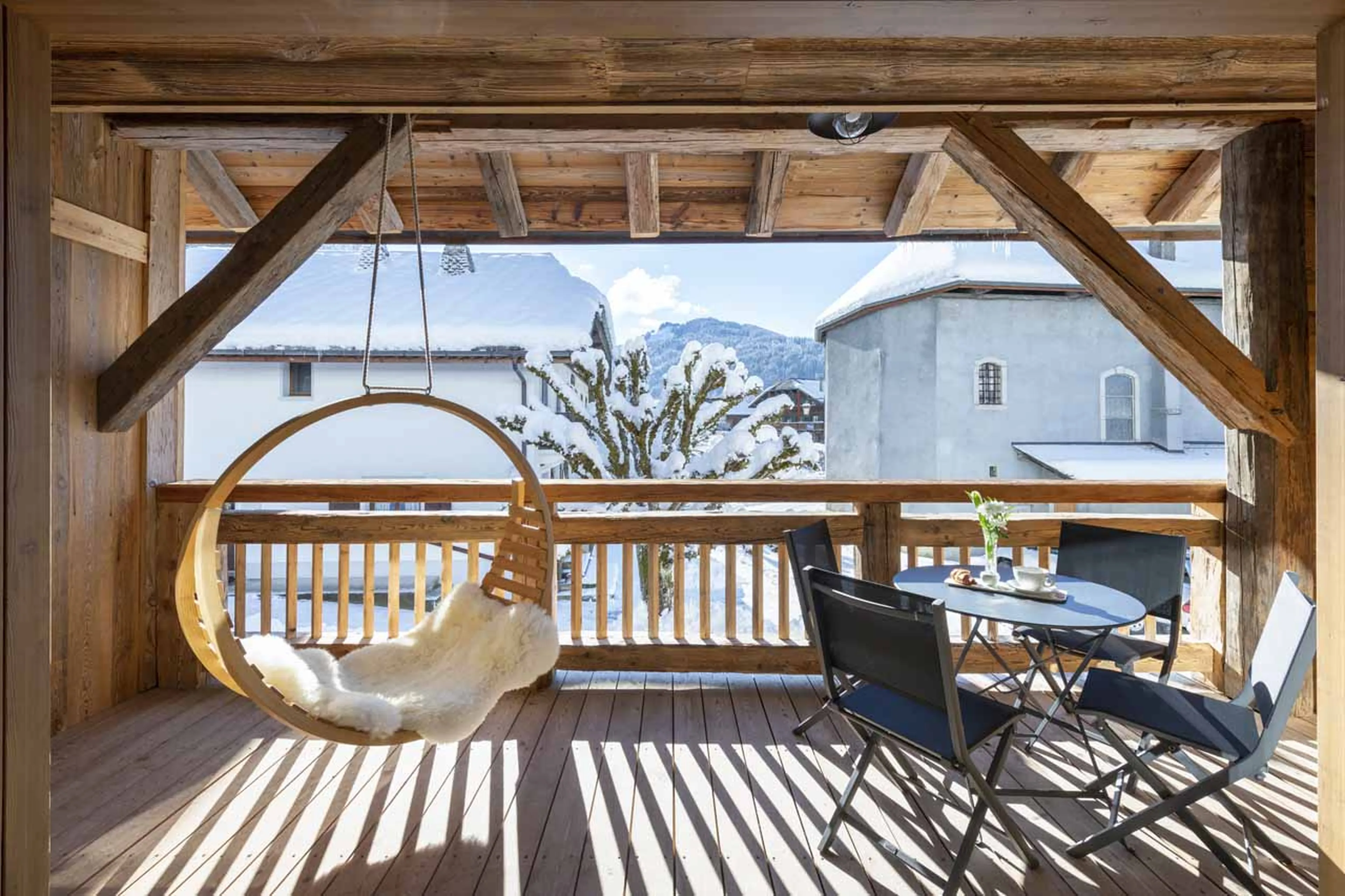 Balcony off kitchen at Chalet La Maison in Morzine