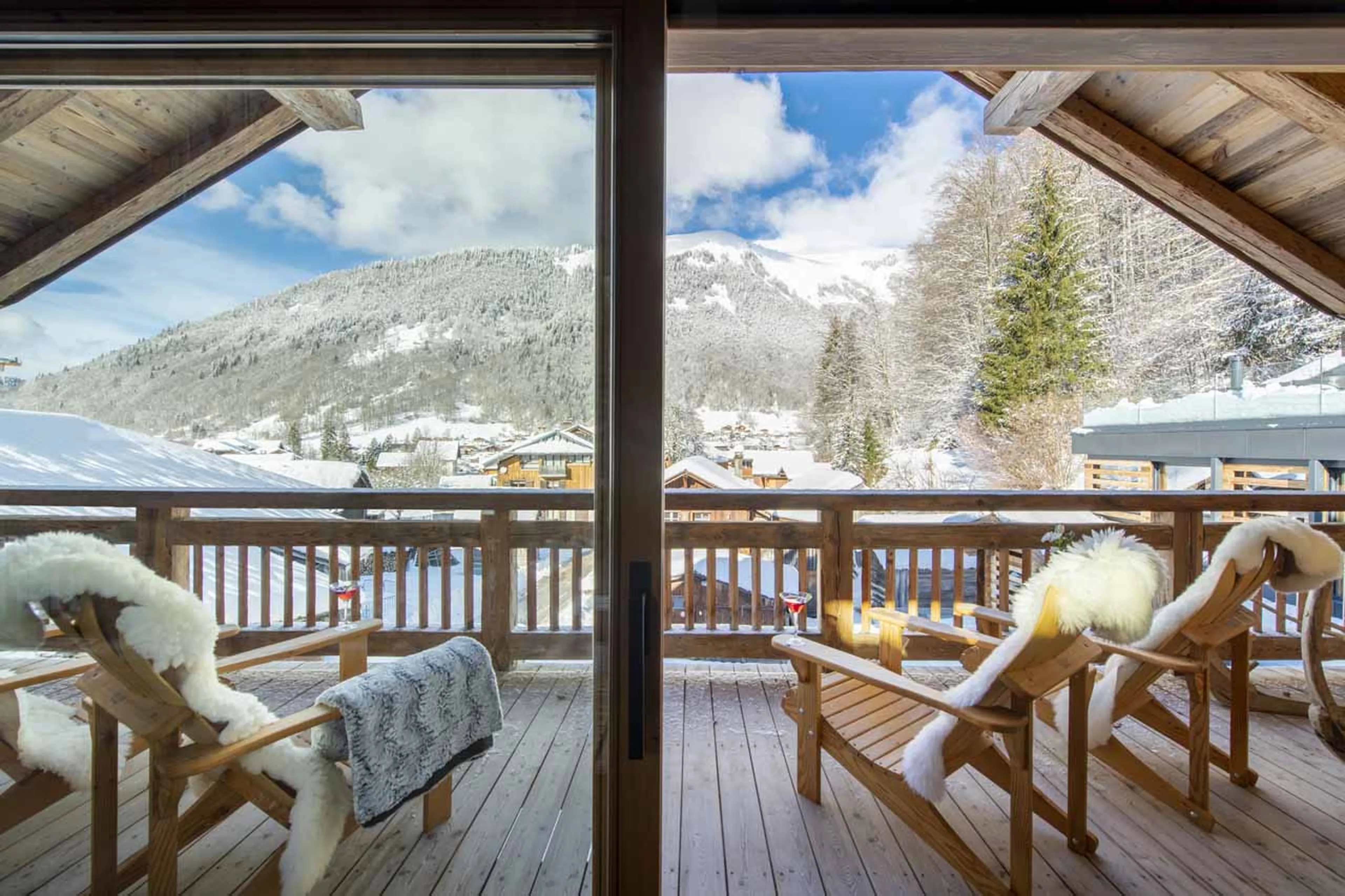 Terrace views at Chalet La Maison in Morzine