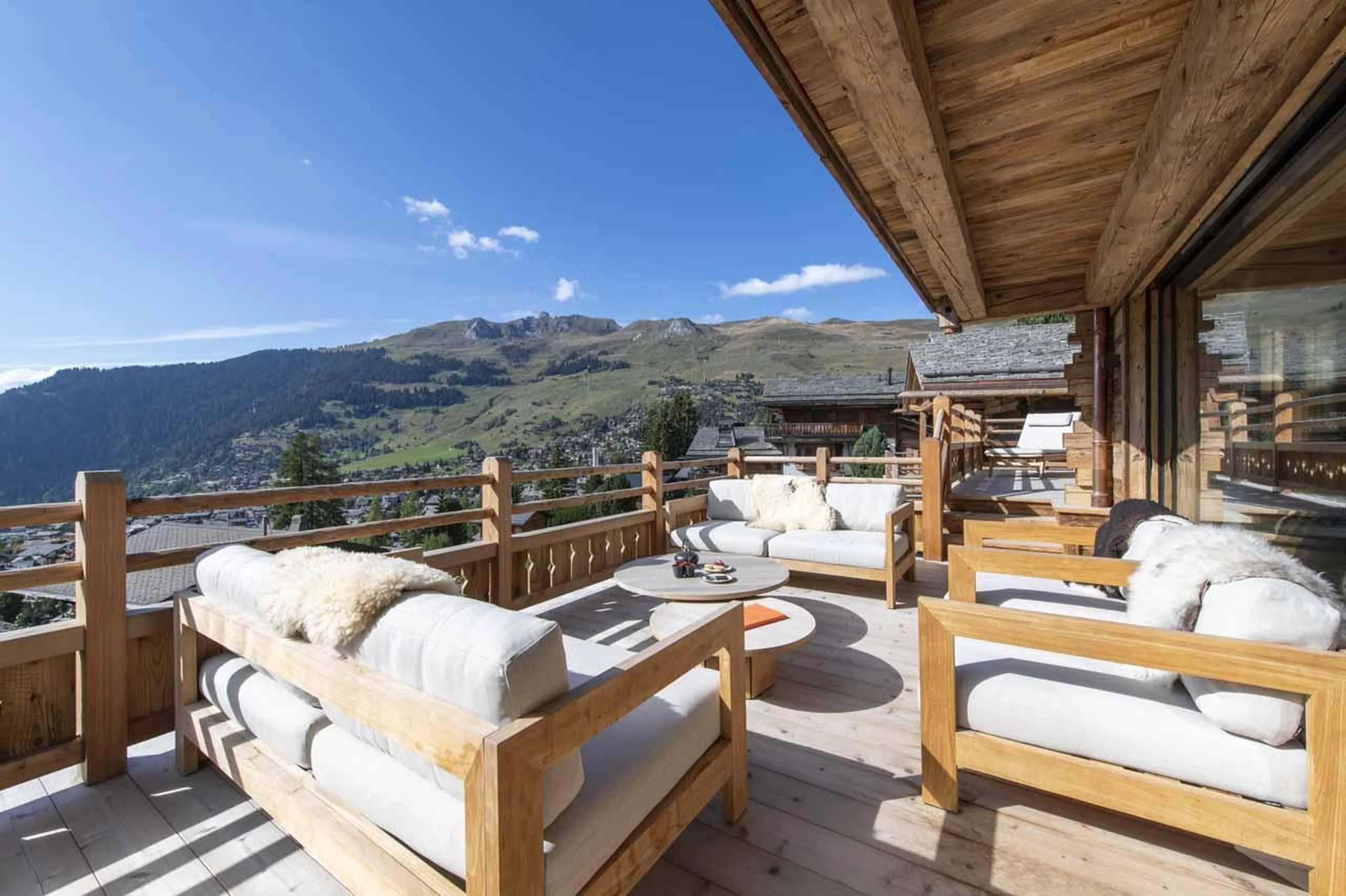 Comfortable outdoor seating in Chalet La Rochette, Verbier