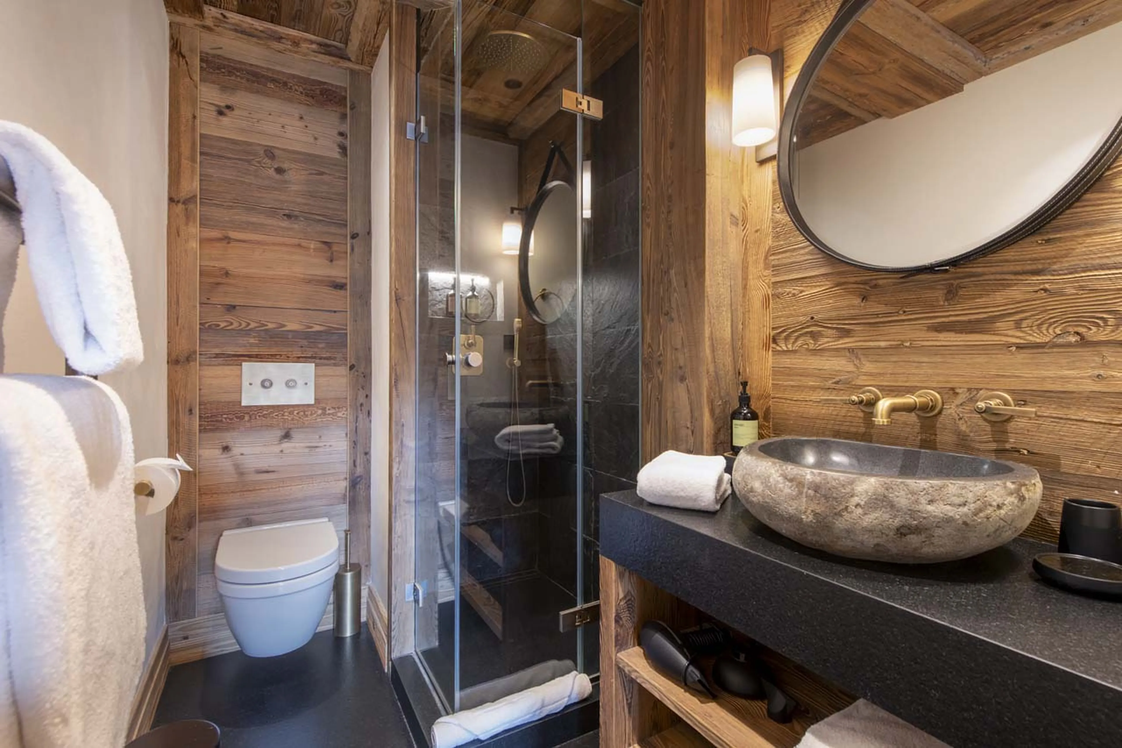 En-suite shower room in Chalet La Taniere, Meribel