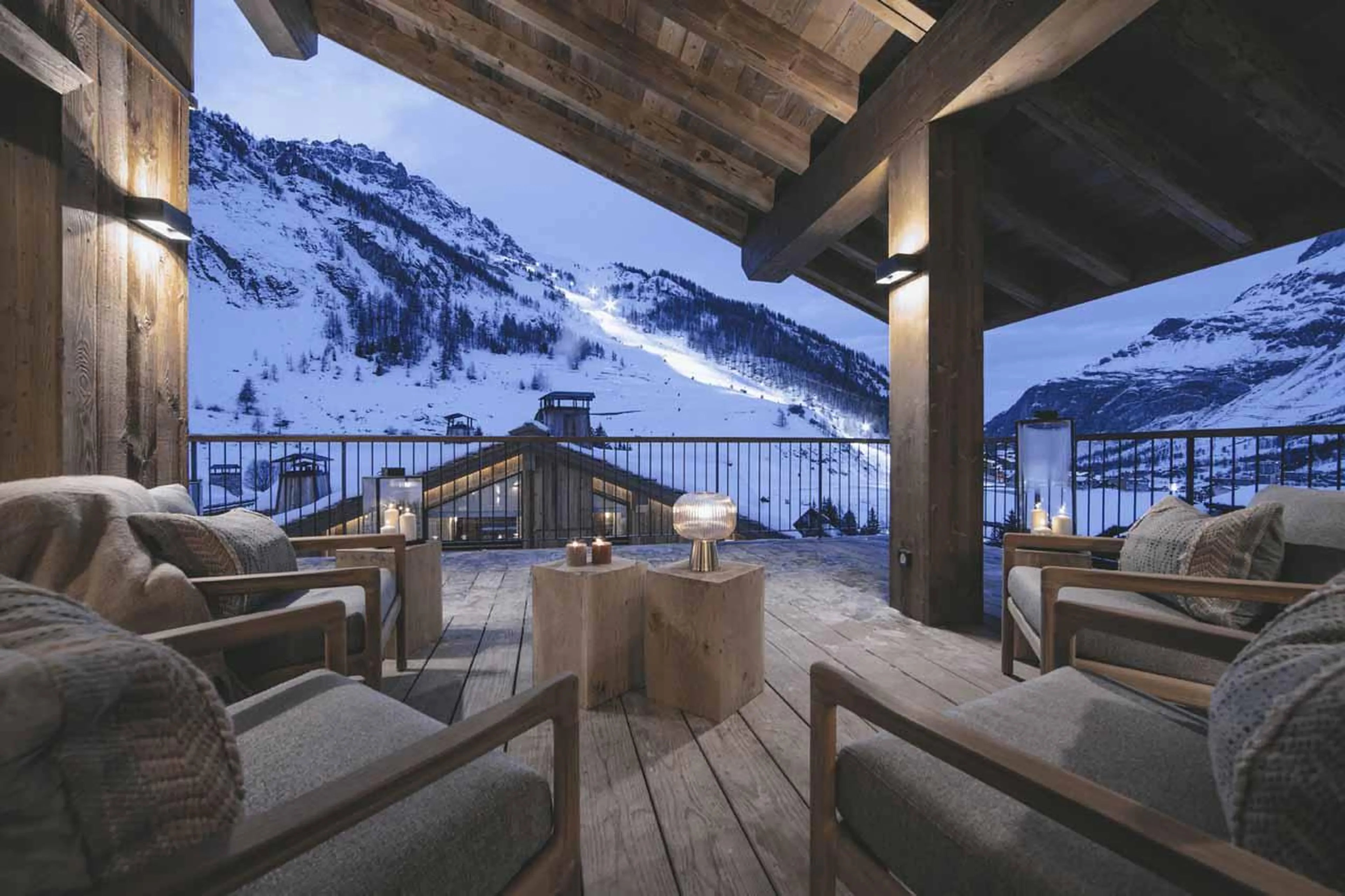 Terrace with outdoor seating at Chalet La Tene, Val d'Isere