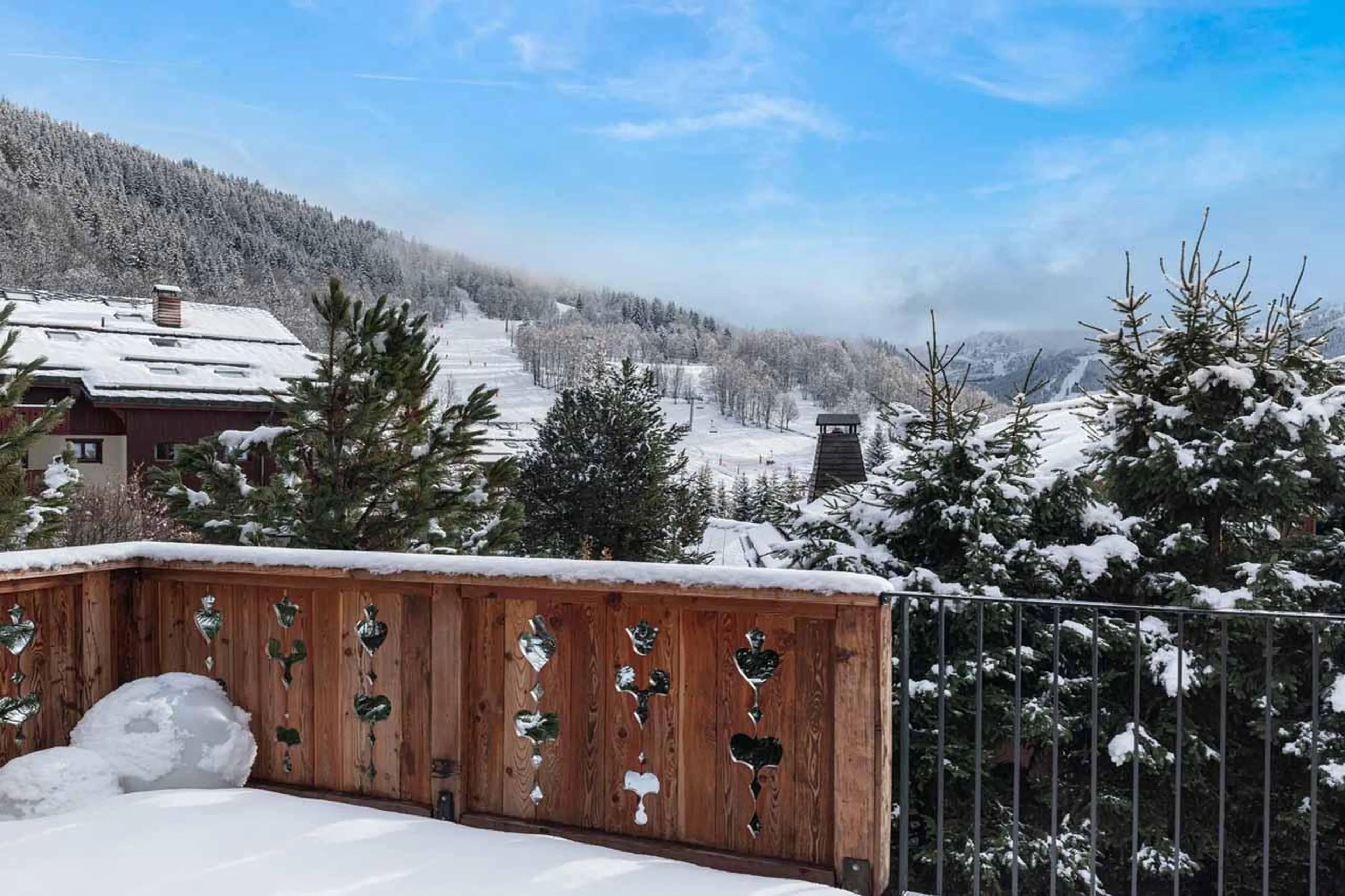 South-facing terrace at Chalet Lady Mijane in Meribel