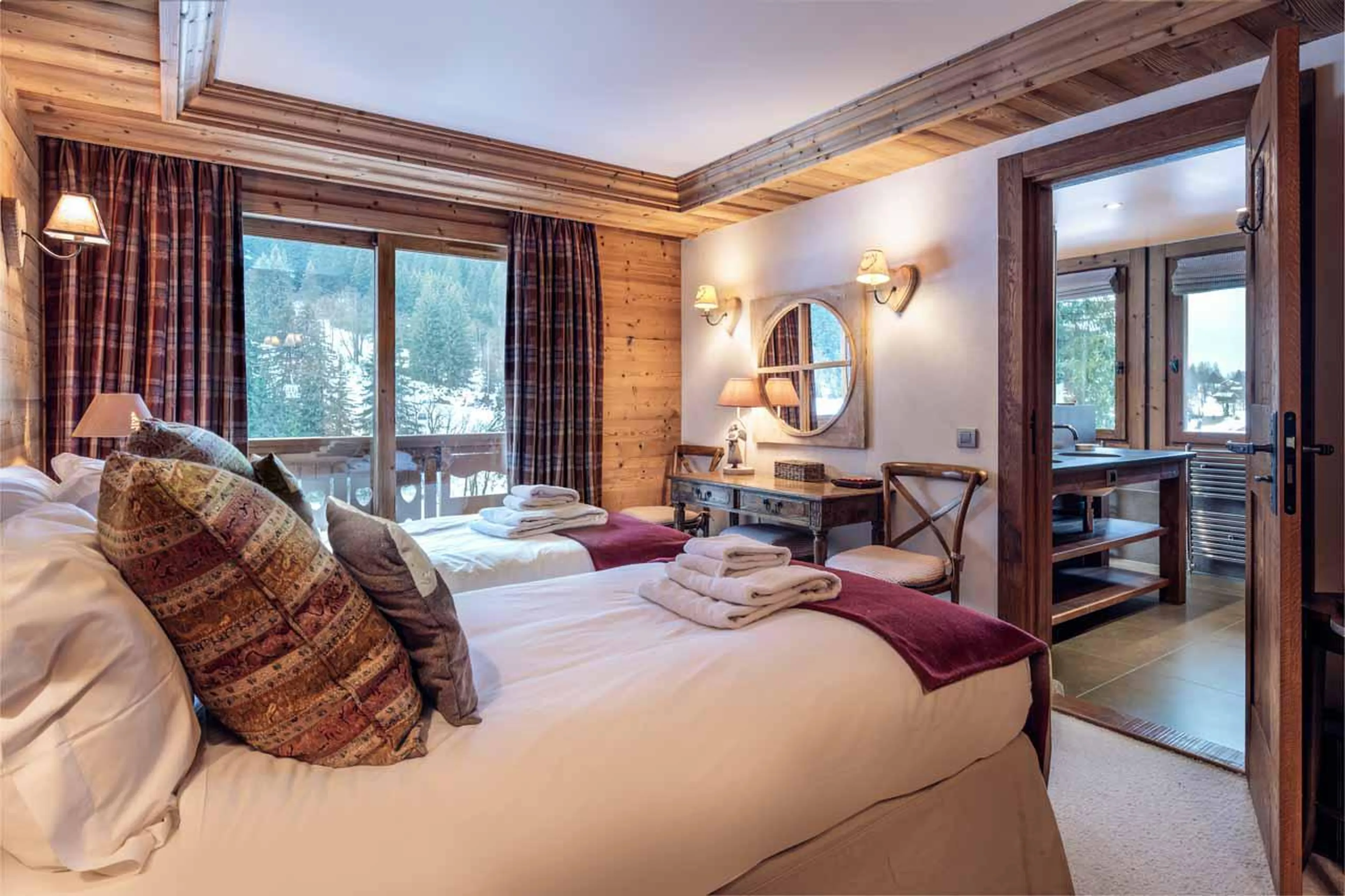 Bedroom two at Chalet Lapin Blanc in Meribel