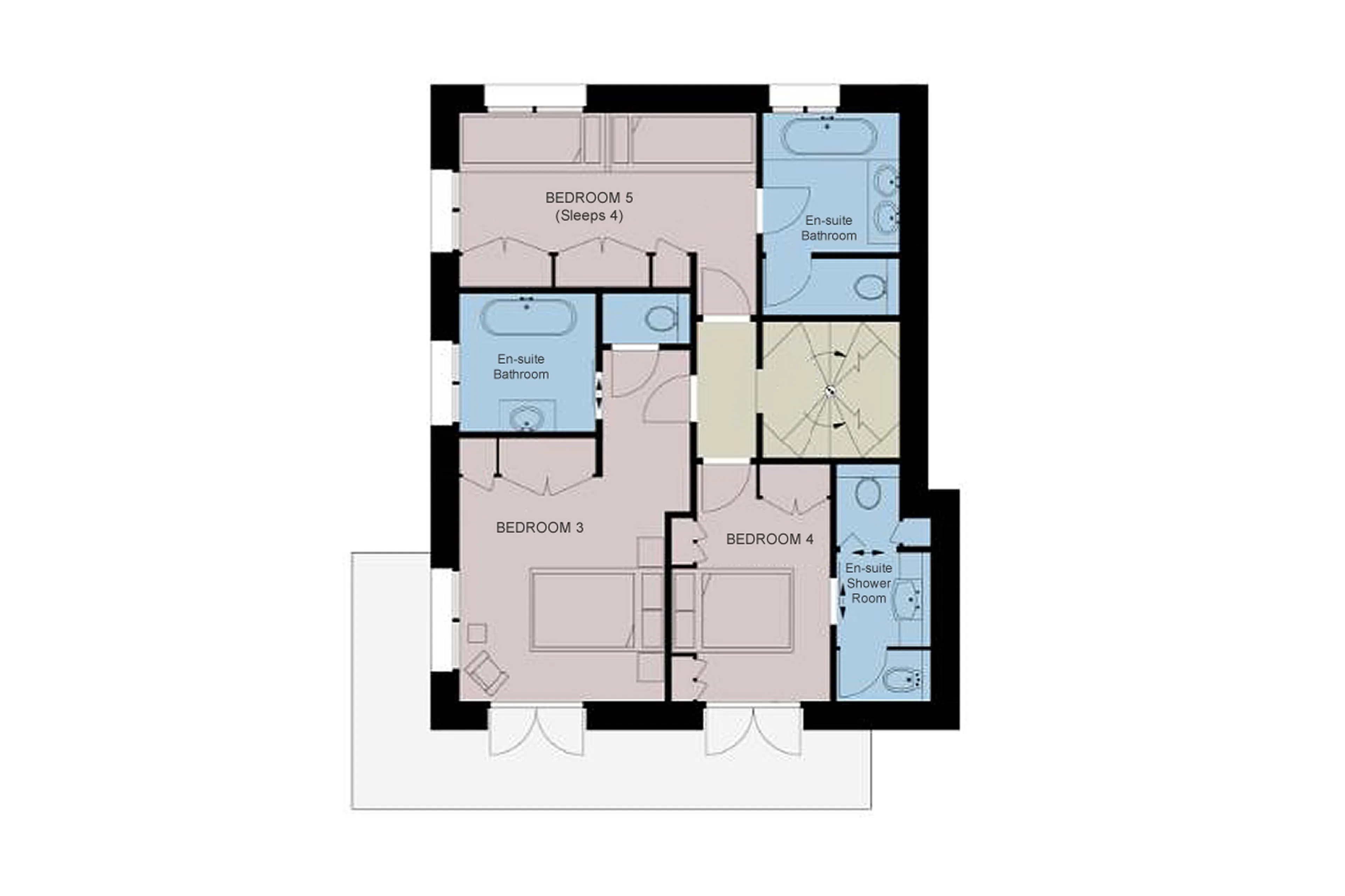 Level 2 floor plan of  Chalet L’Arctique in Courchevel 1850