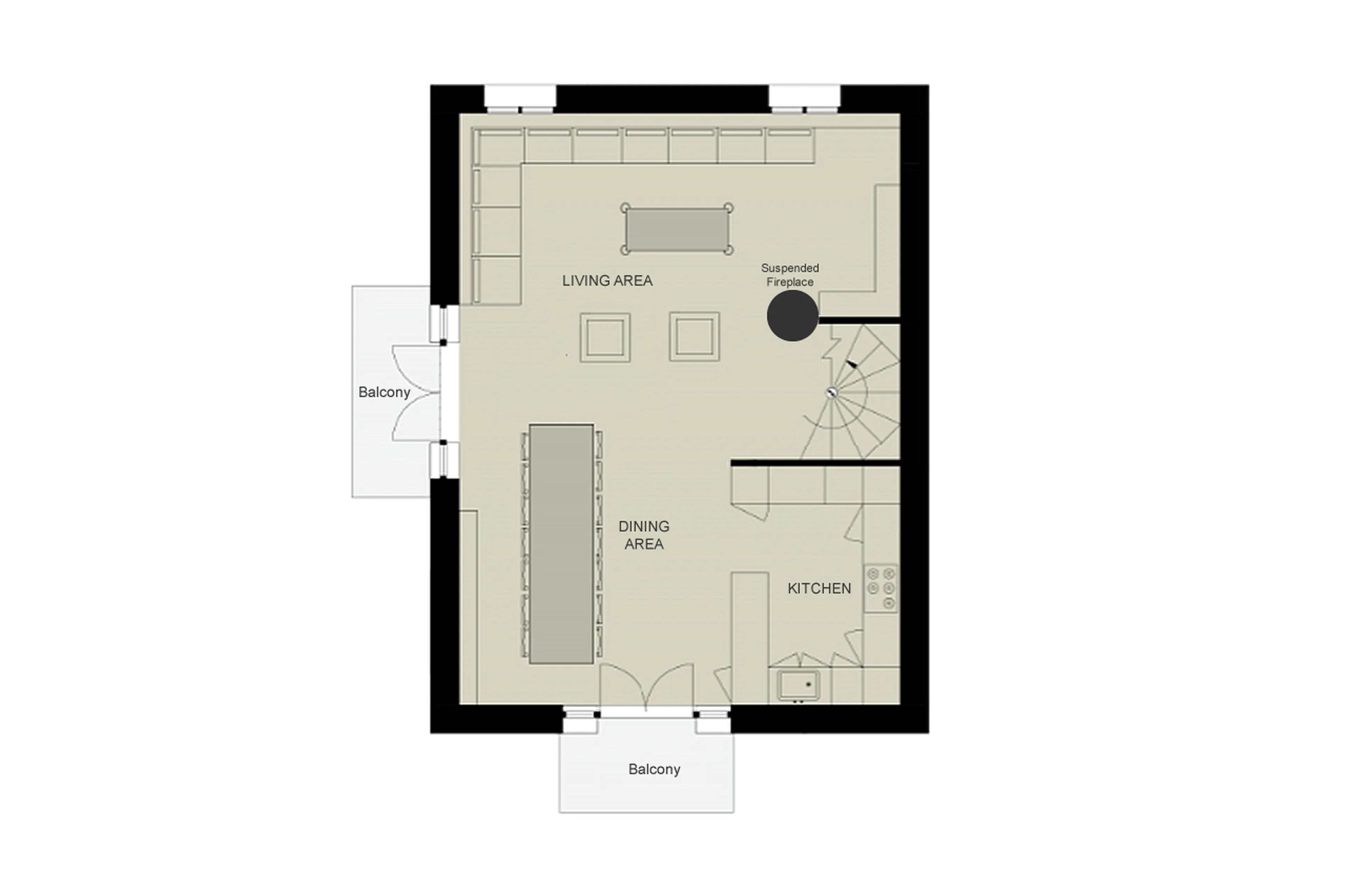 Level 3 floor plan of  Chalet L’Arctique in Courchevel 1850