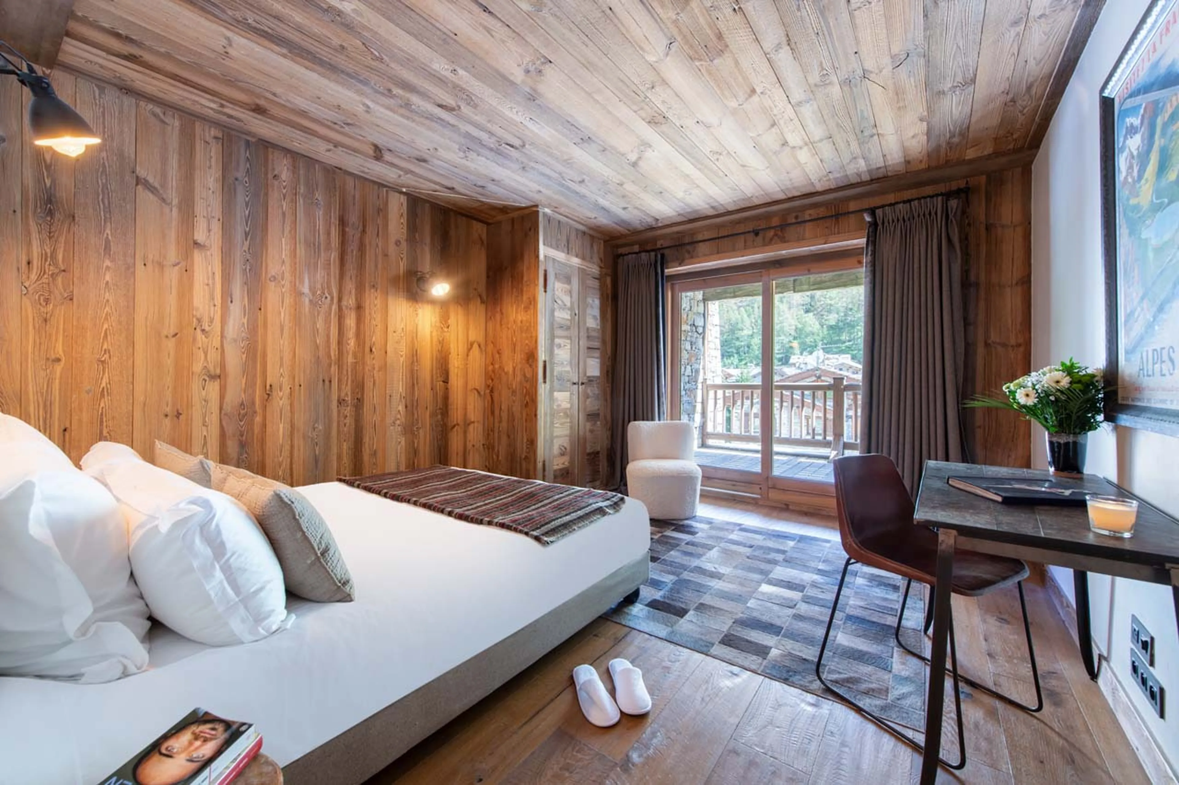 Bedroom four balcony access at Chalet Lashca in Val d'Isere