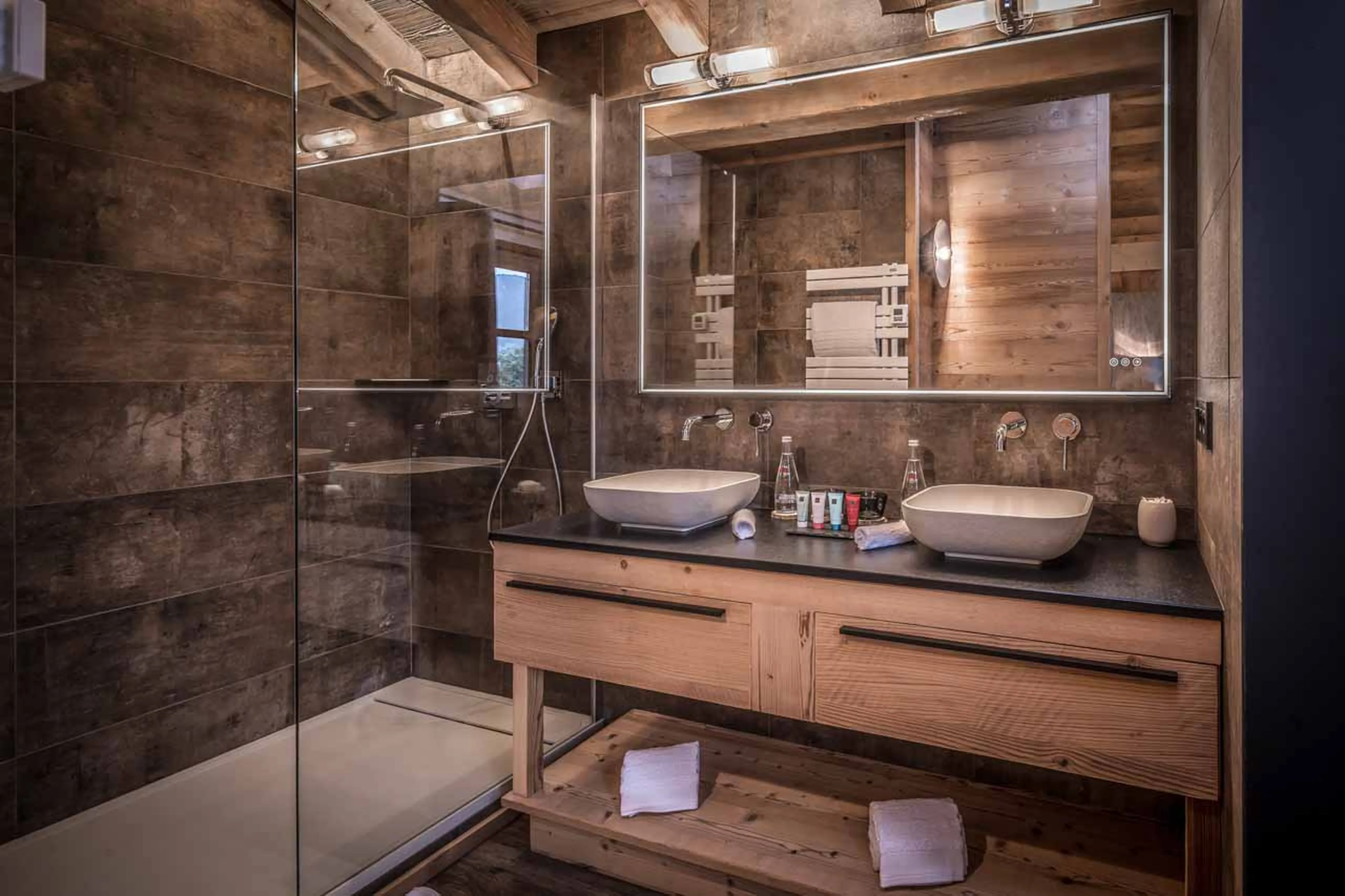 Shower room at Chalet Le 1946 in Courchevel Le Praz