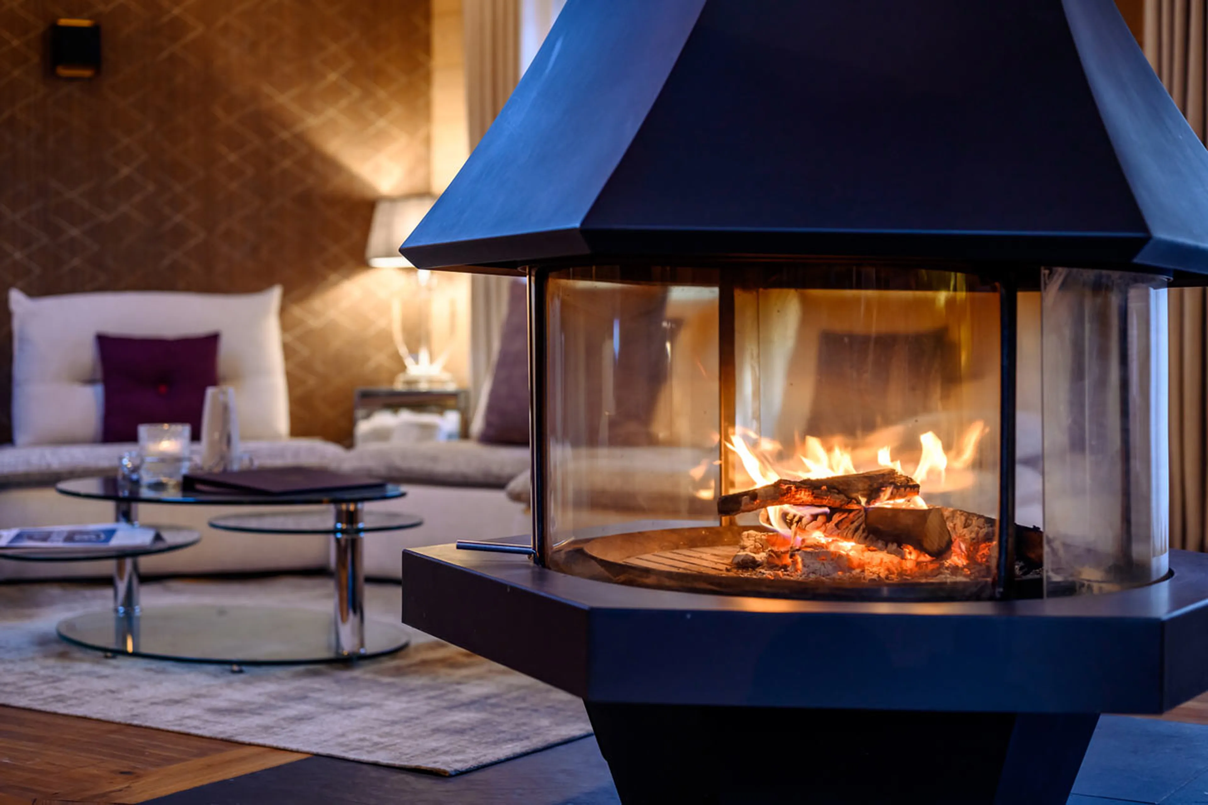 Fireplace at Chalet Le 1992 in Courchevel Le Praz