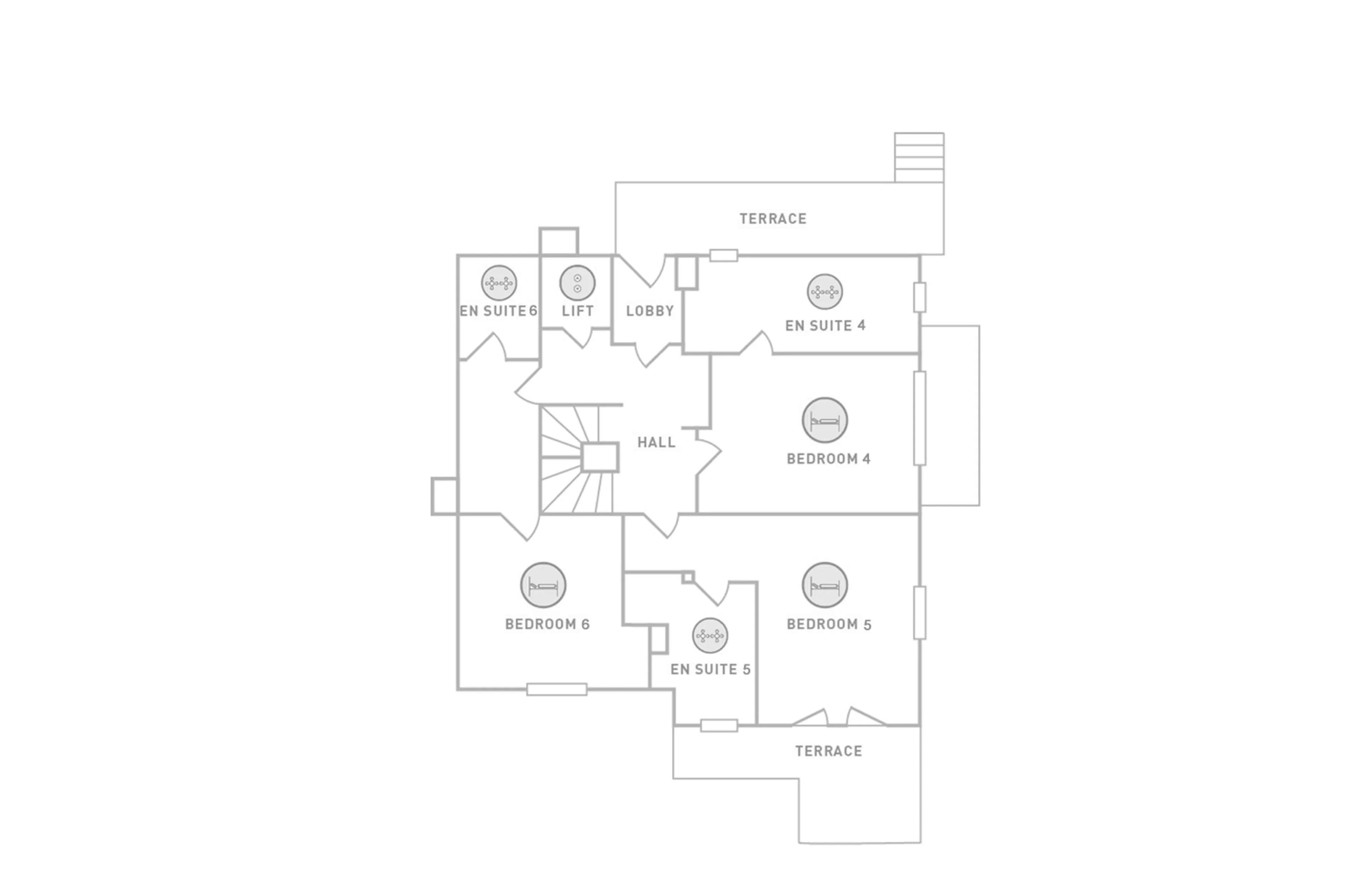 Level 1 floor plan of Chalet Le Blanchot in Courchevel 1850