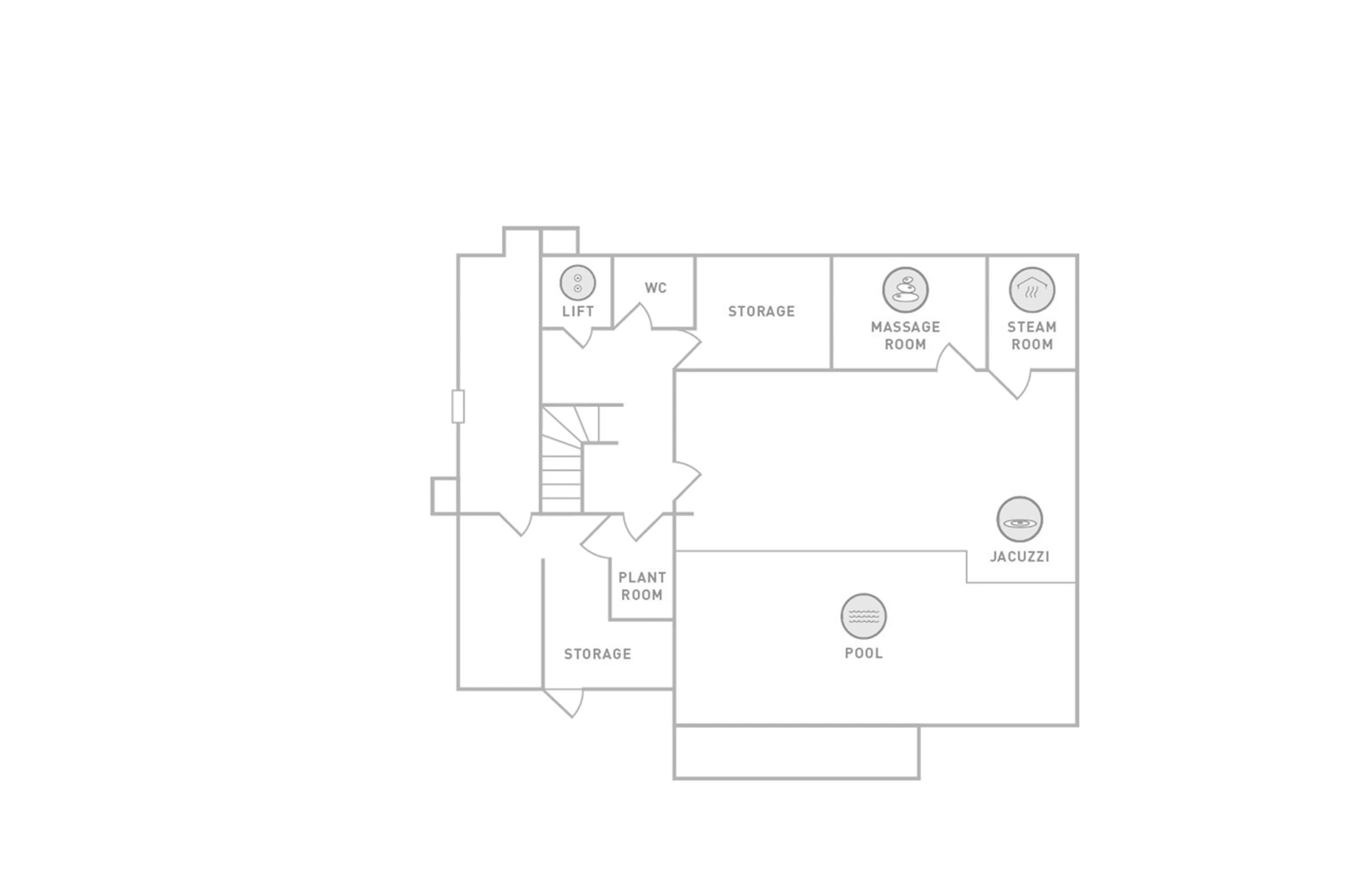 Level -1 floor plan of Chalet Le Blanchot in Courchevel 1850