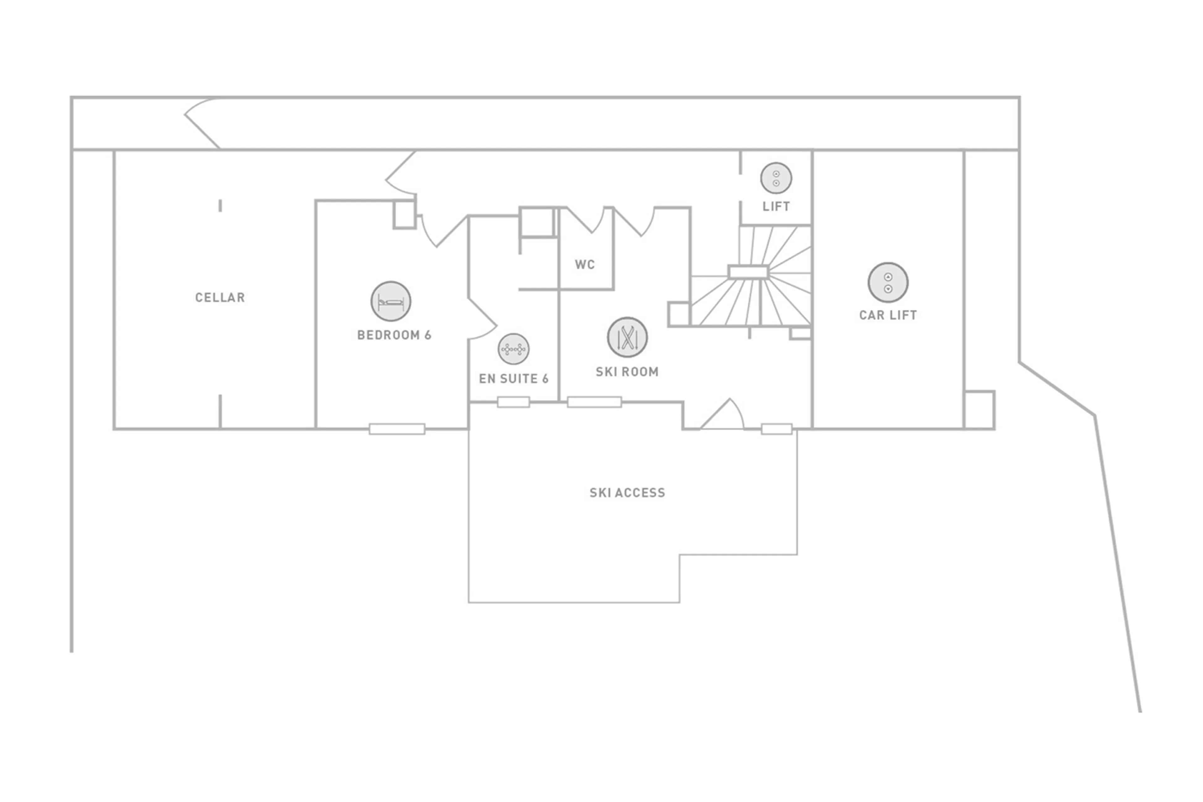 Level -2 floor plan of Chalet Le Coquelicot in Courchevel 1850