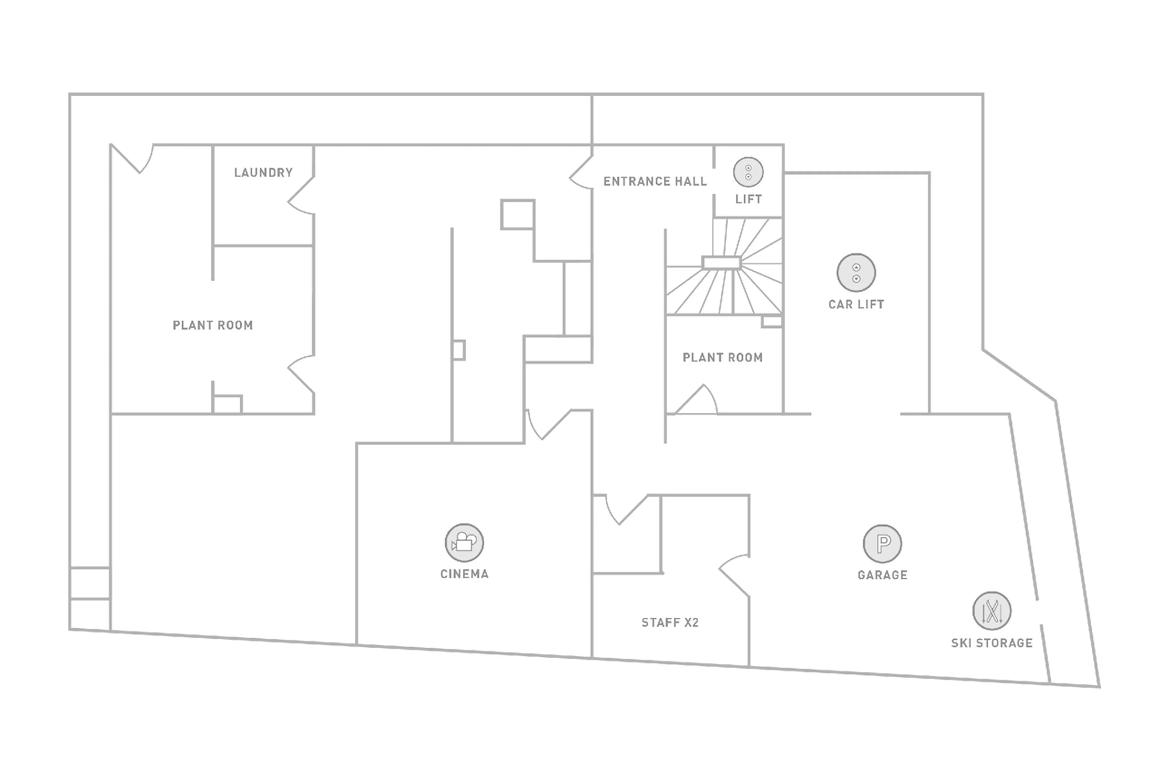Level -3 floor plan of Chalet Le Coquelicot in Courchevel 1850