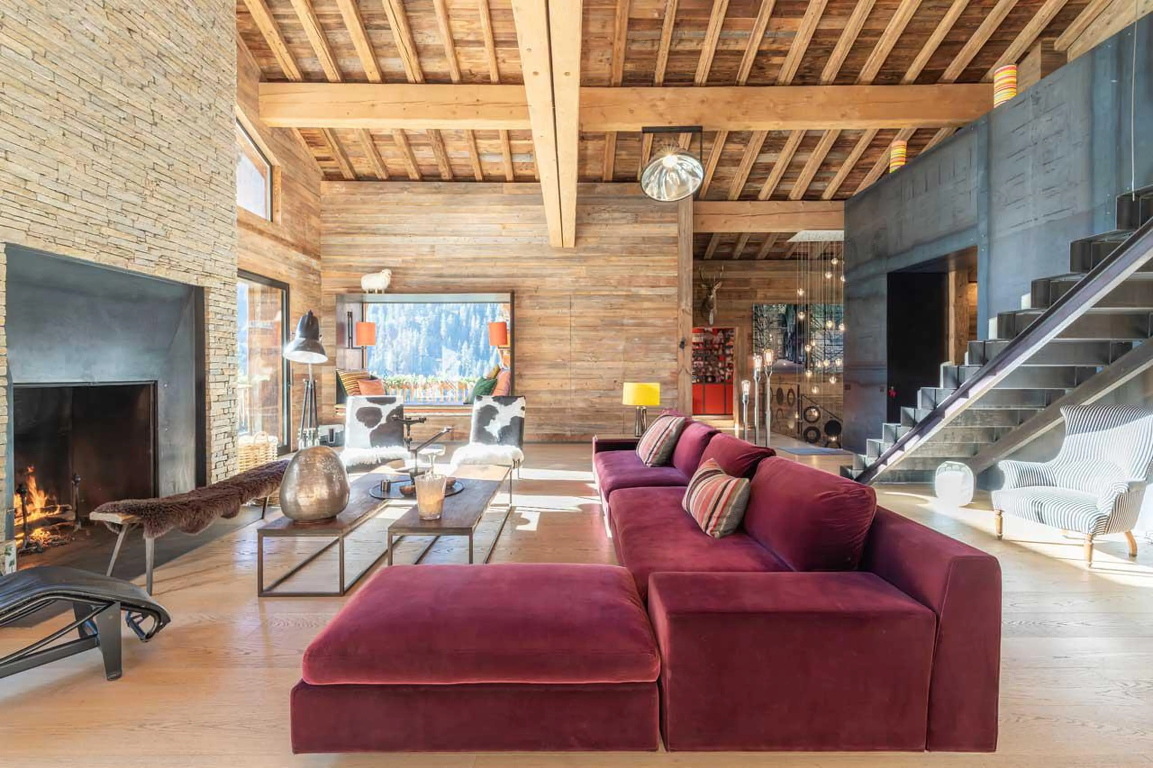 Living room on third floor at Chalet Grand Cerf in Meribel
