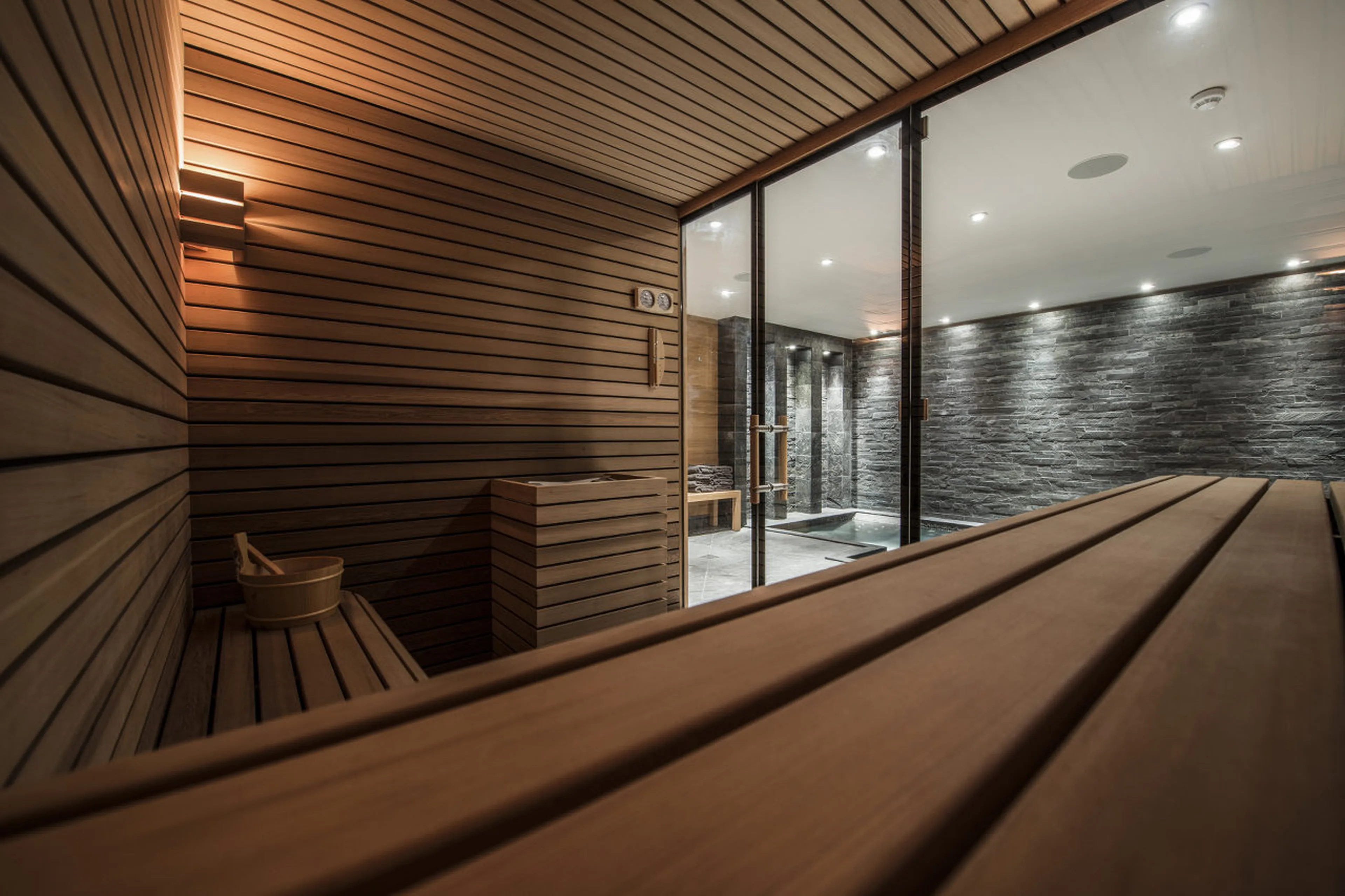 Modern sauna in Chalet Le Grenier in Meribel