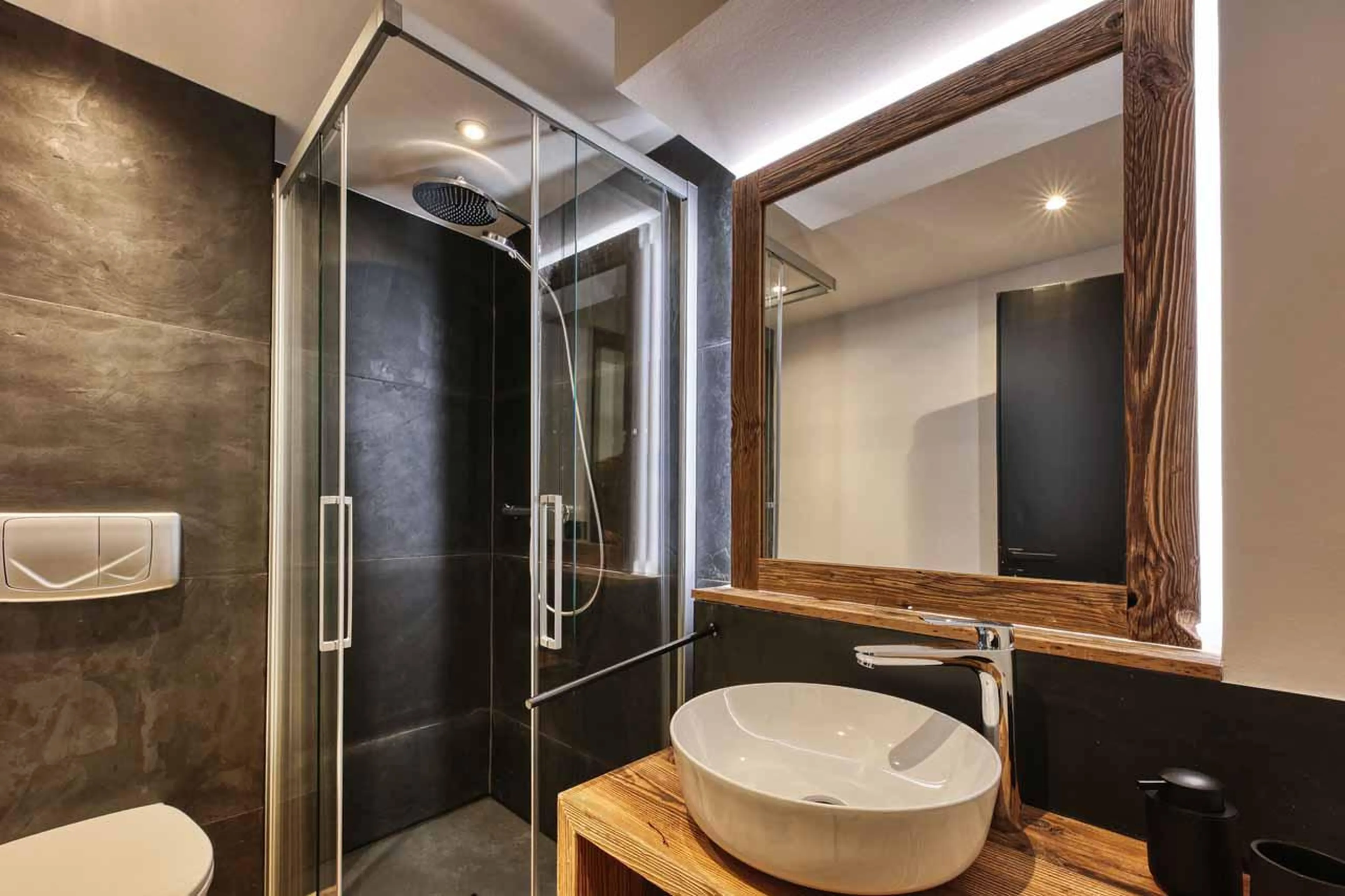 En-suite shower room at Chalet Le Marti in Chamonix