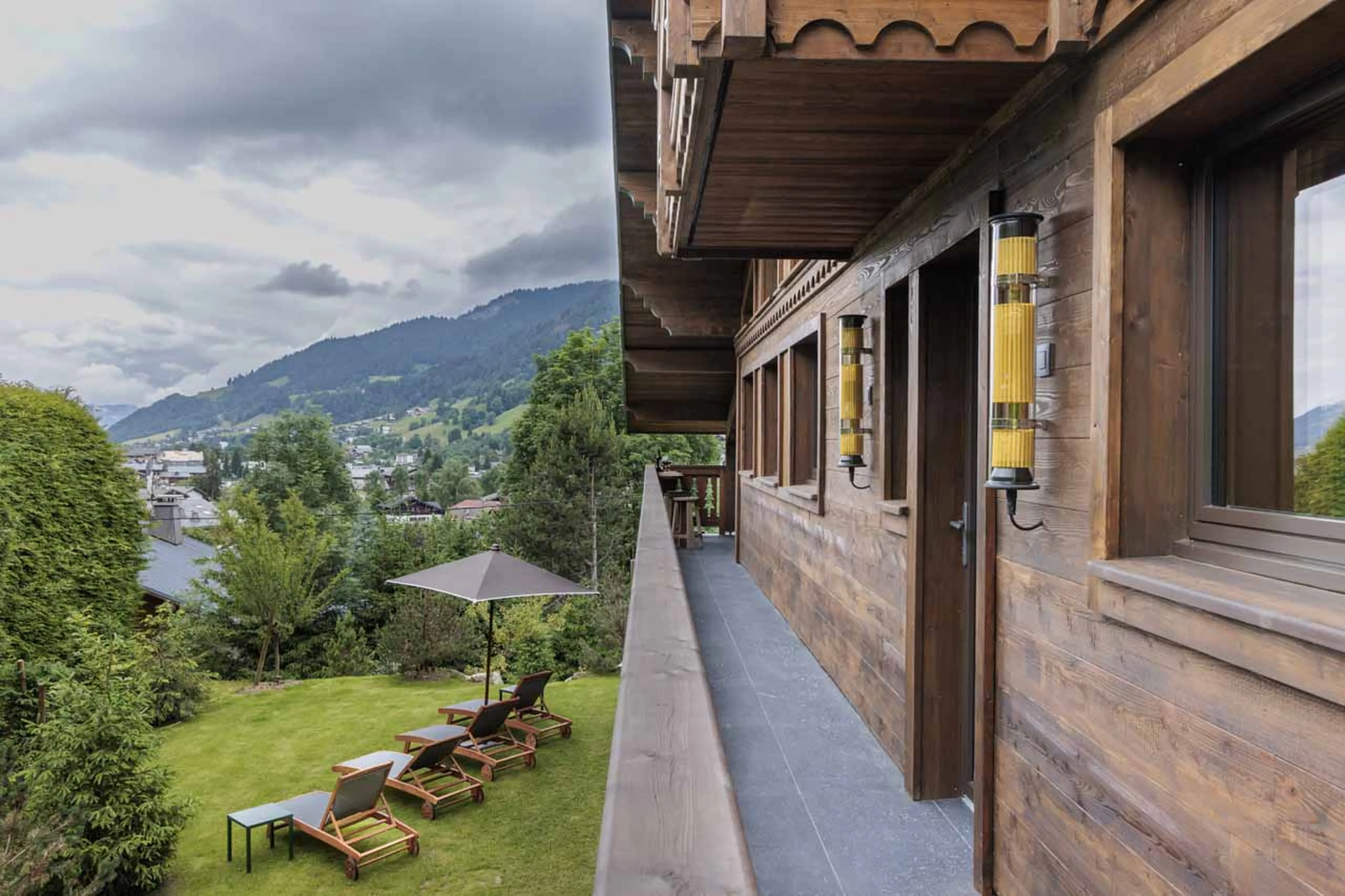 Balcony views at Chalet Le Molitor in Megeve