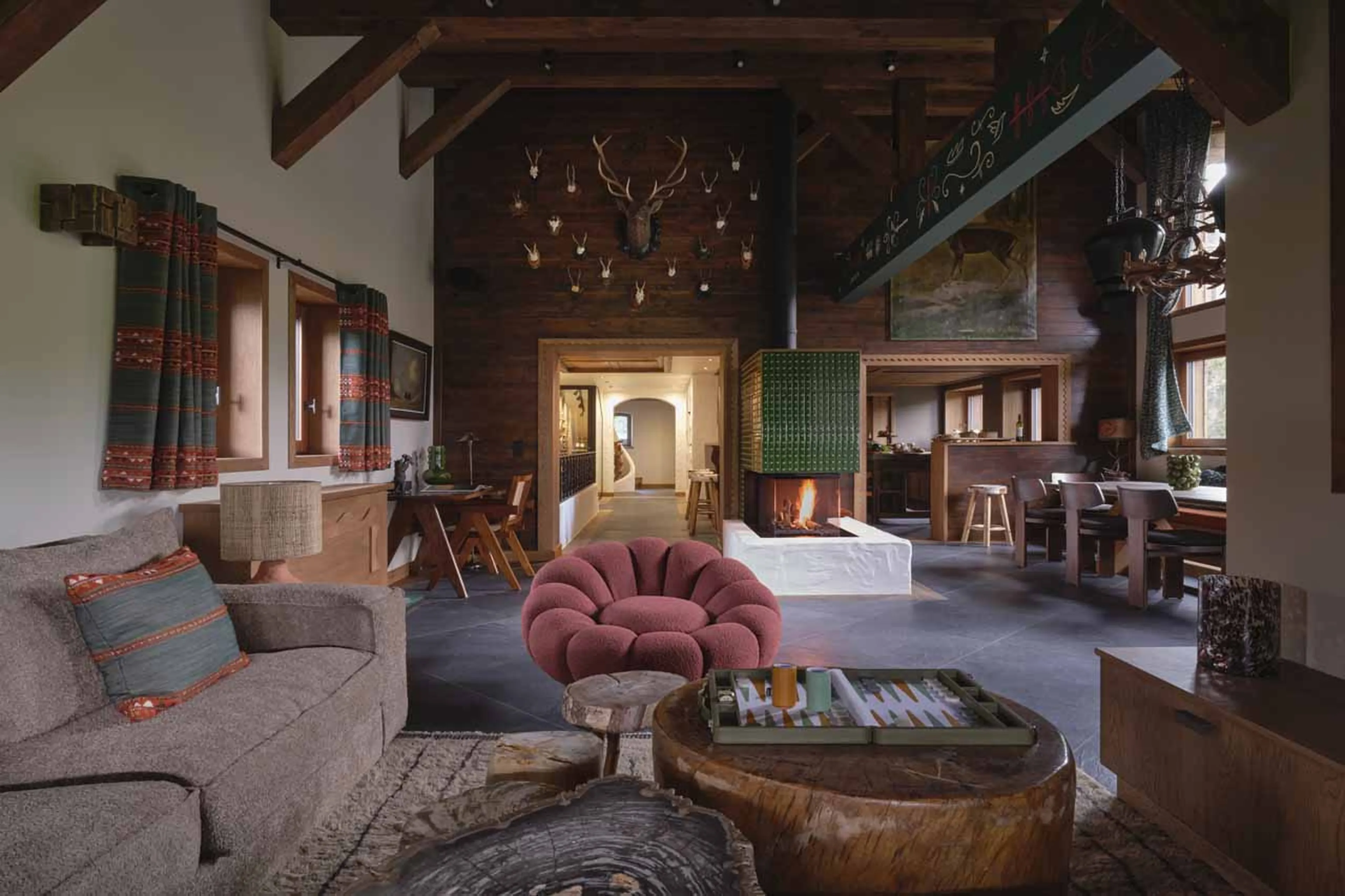 Living area at Chalet Le Molitor in Megeve