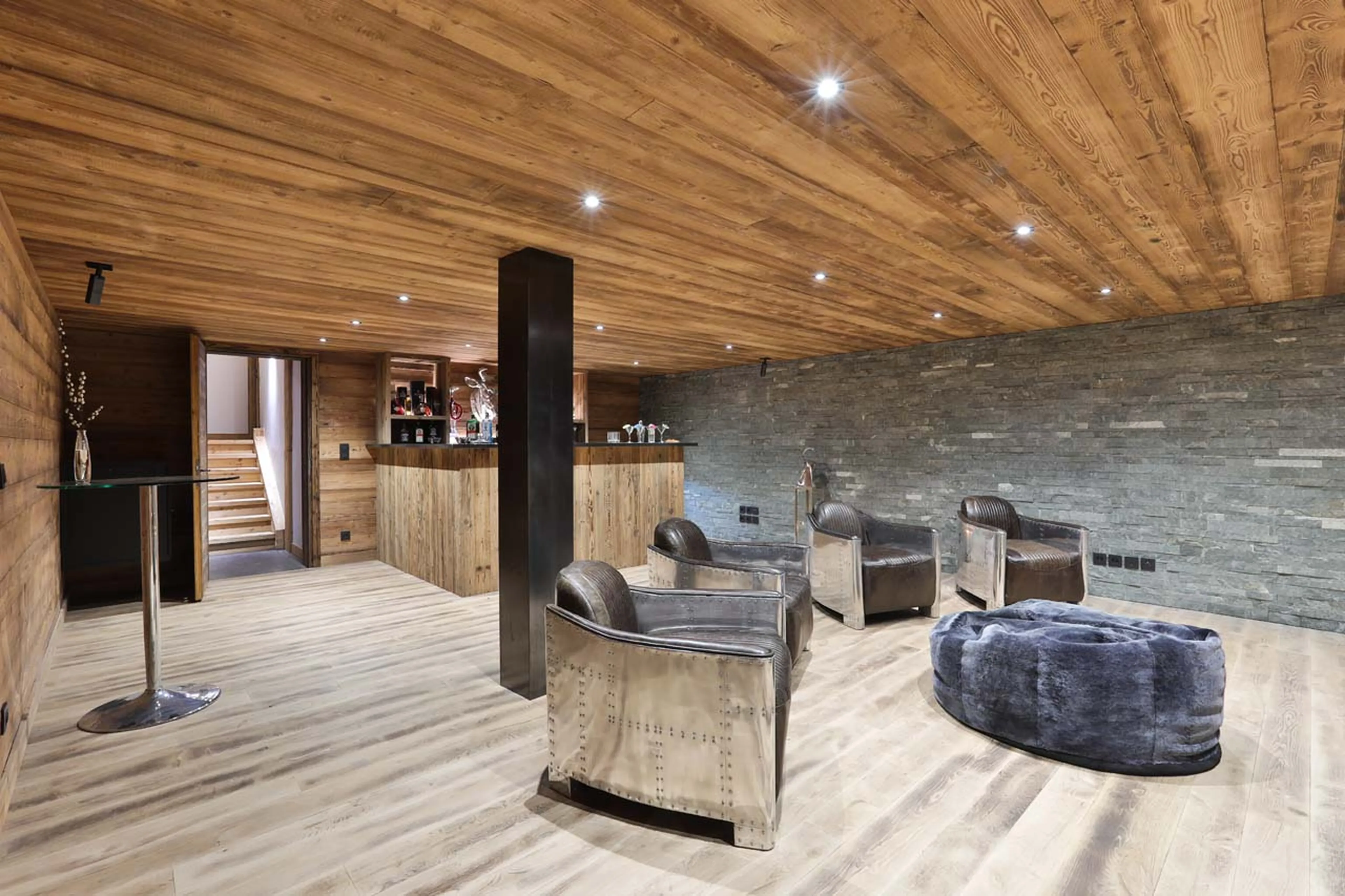 Bar in entertainment area at Chalet Le Moulin on Chamonix