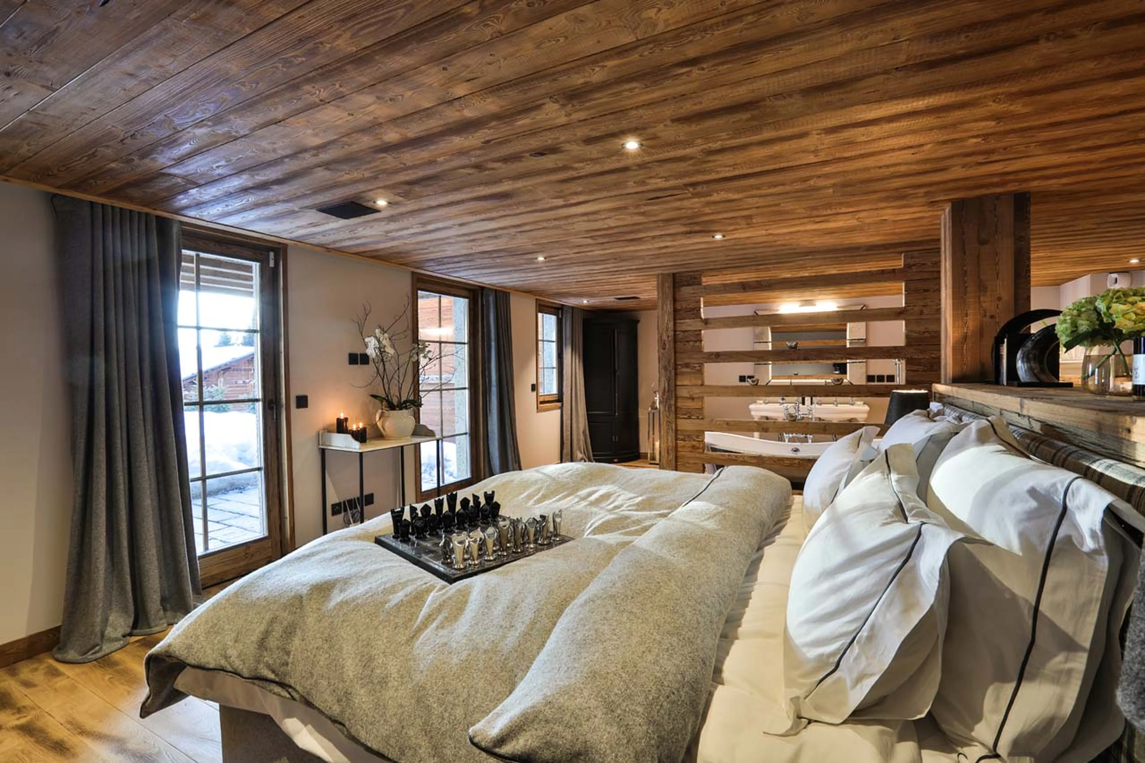 Garden access from bedroom one at Chalet Le Moulin on Chamonix