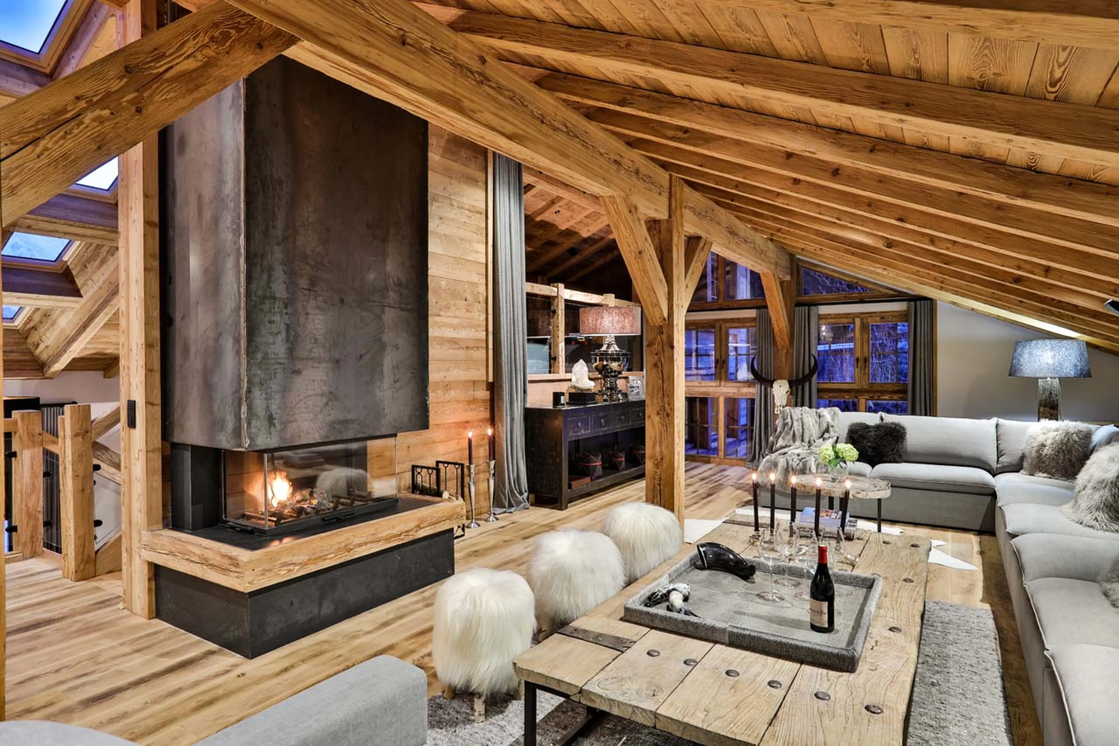 Thoughtfully designed living area at Chalet Le Moulin on Chamonix