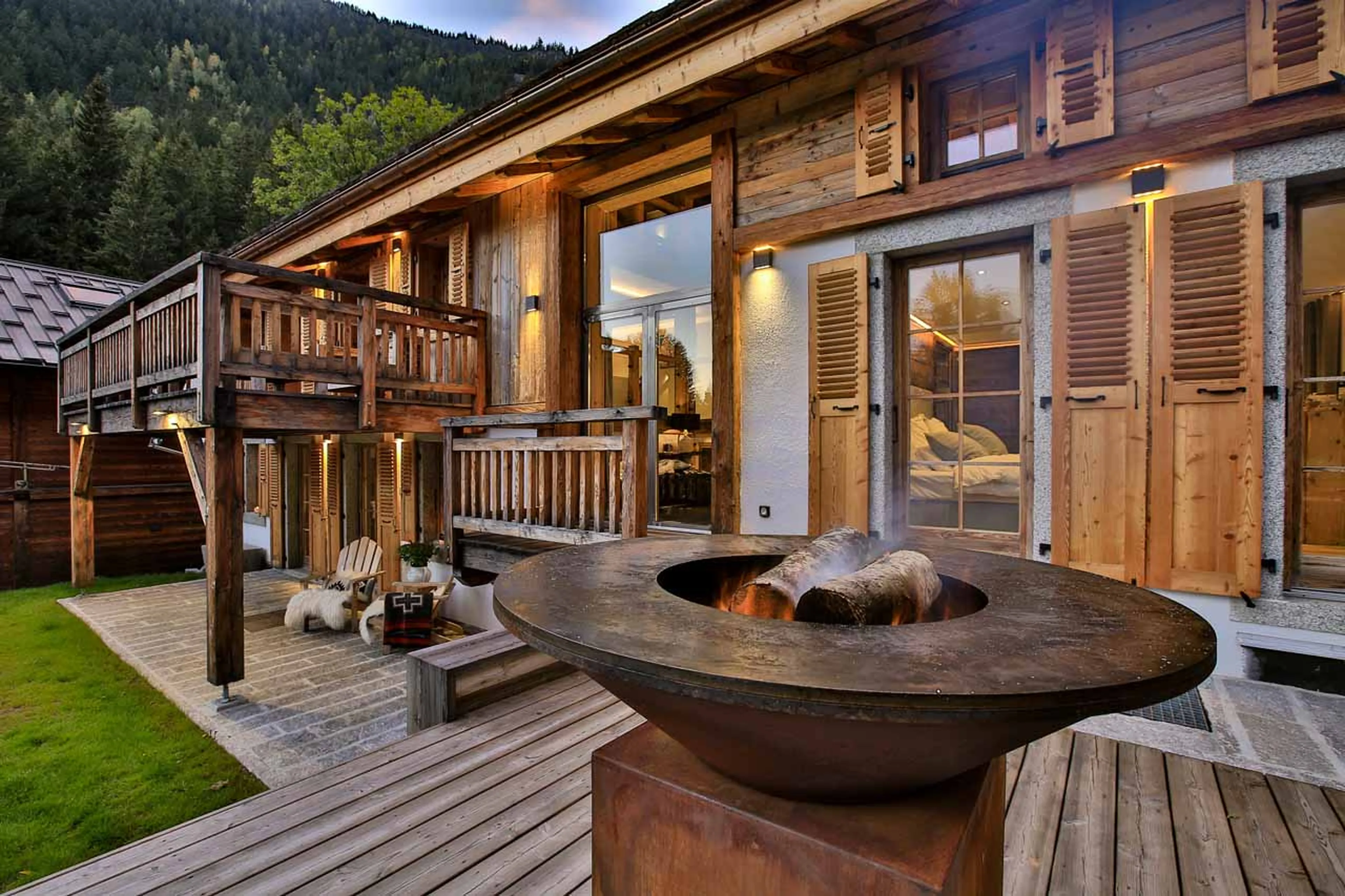 Terrace at Chalet Le Moulin in Chamonix