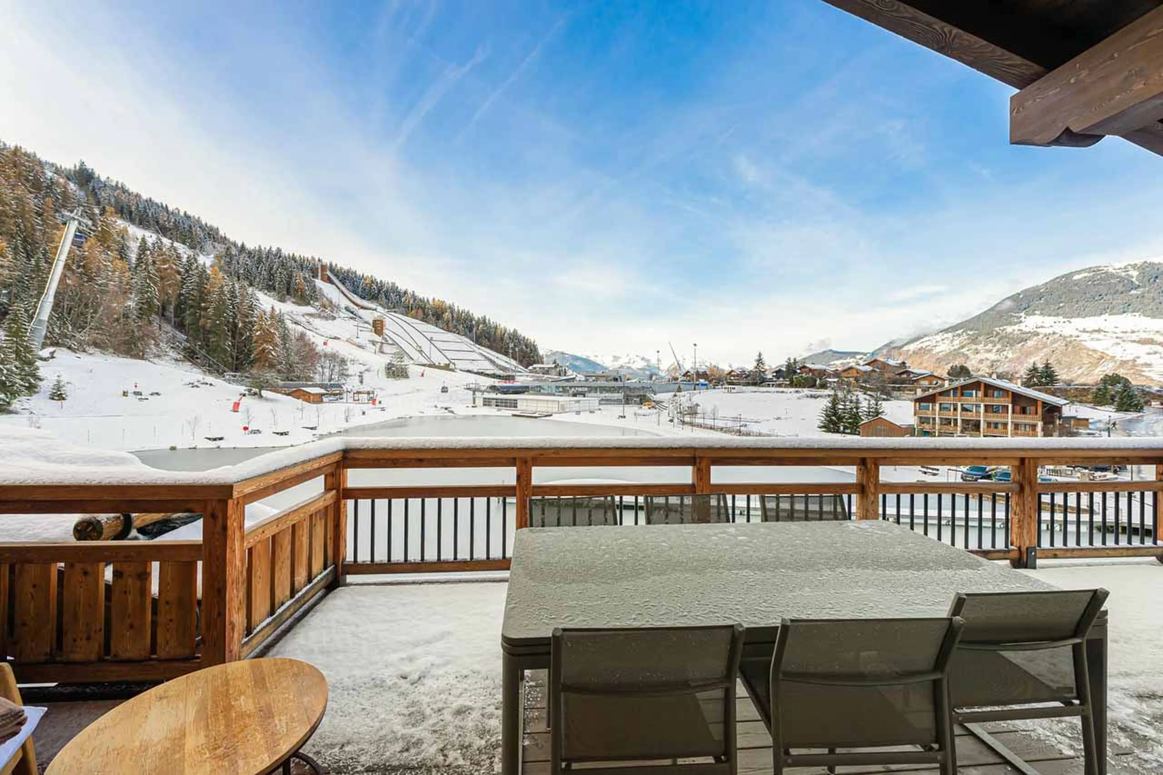 Terrace at Chalet Le Moulin in Courchevel Le Praz