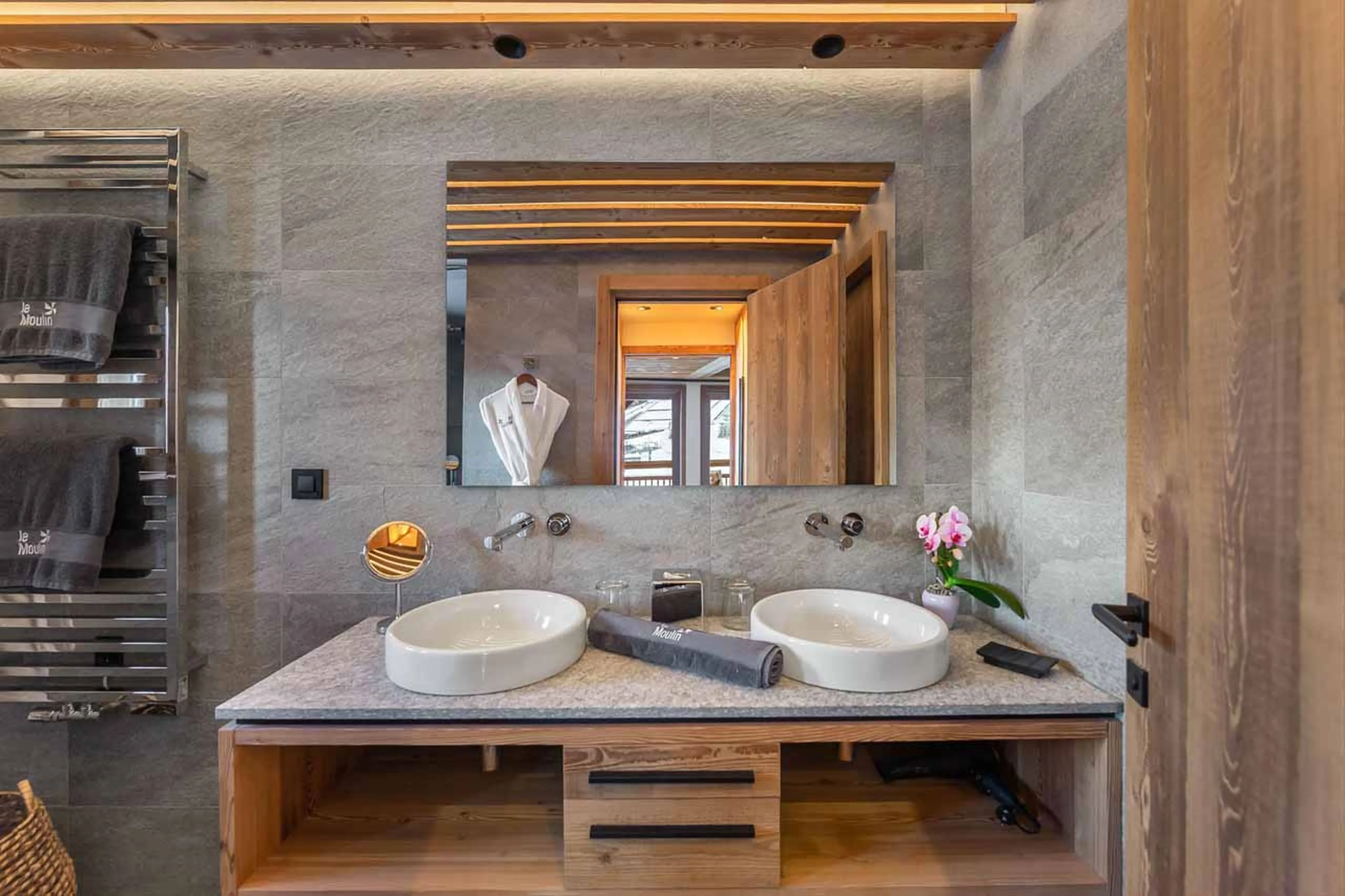 En-suite shower room at Chalet Le Moulin in Courchevel Le Praz
