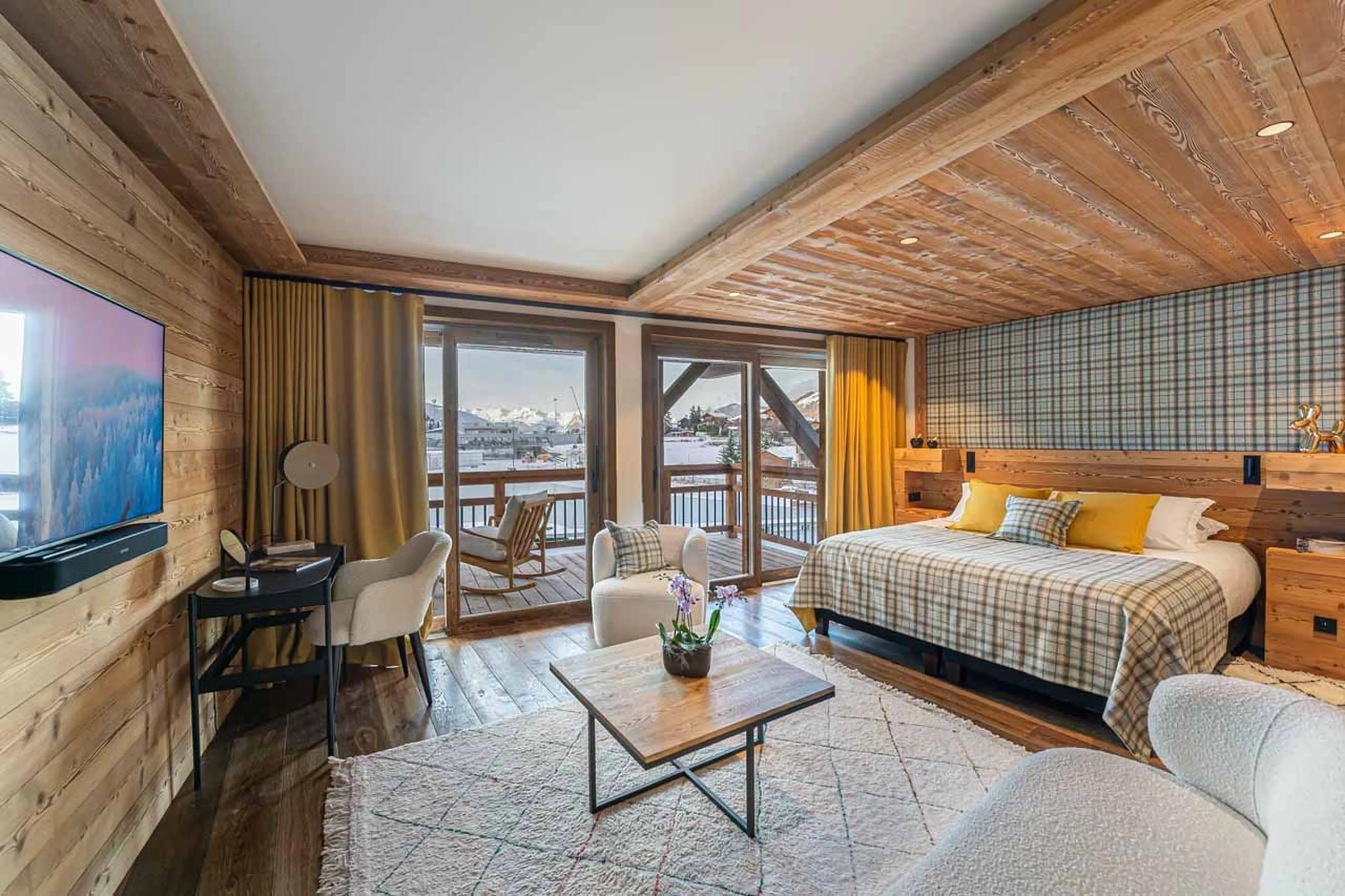 Bedroom one at Chalet Le Moulin in Courchevel Le Praz