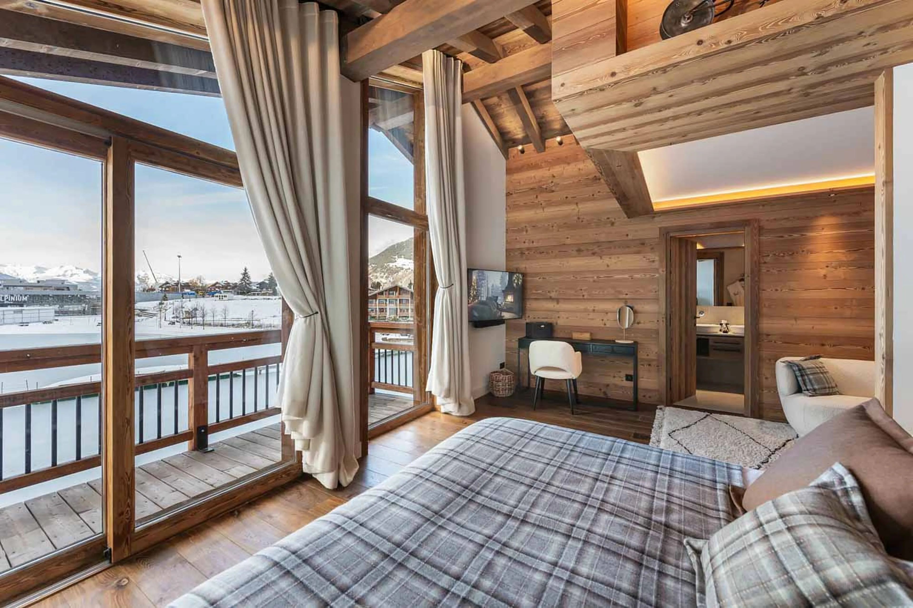 Bedroom two at Chalet Le Moulin in Courchevel Le Praz