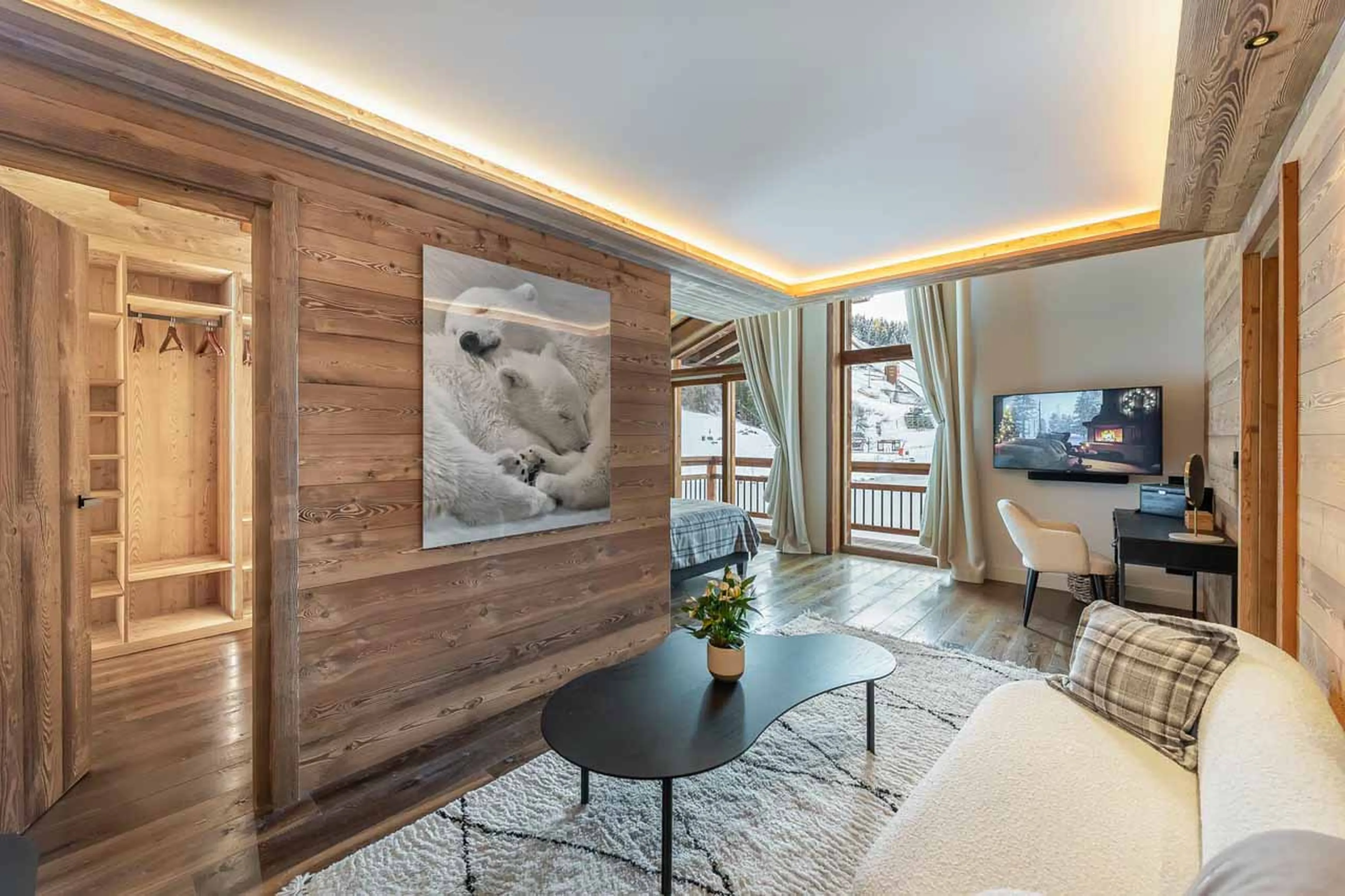 Dressing room at Chalet Le Moulin in Courchevel Le Praz