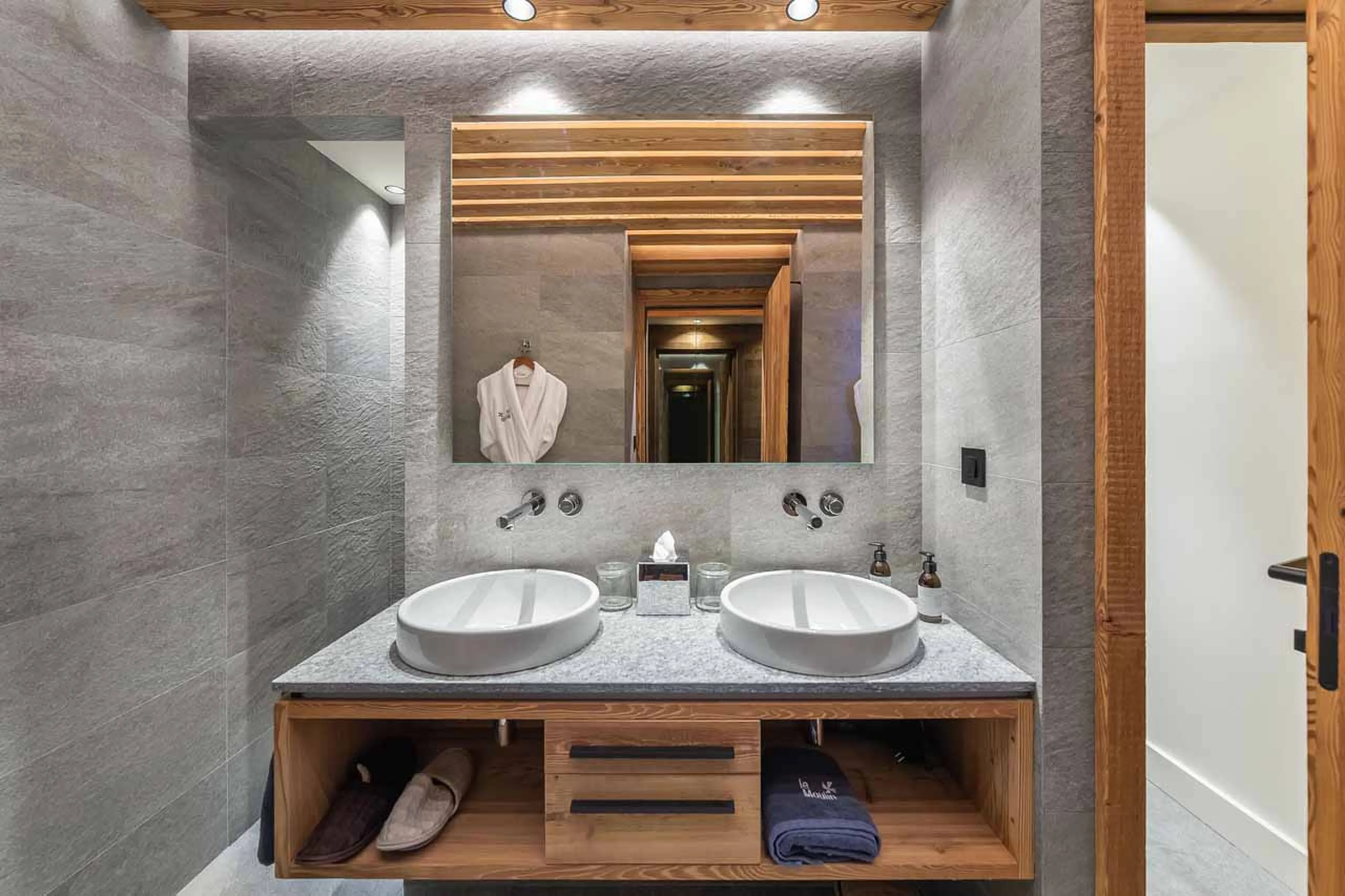 Shower room at Chalet Le Moulin in Courchevel Le Praz
