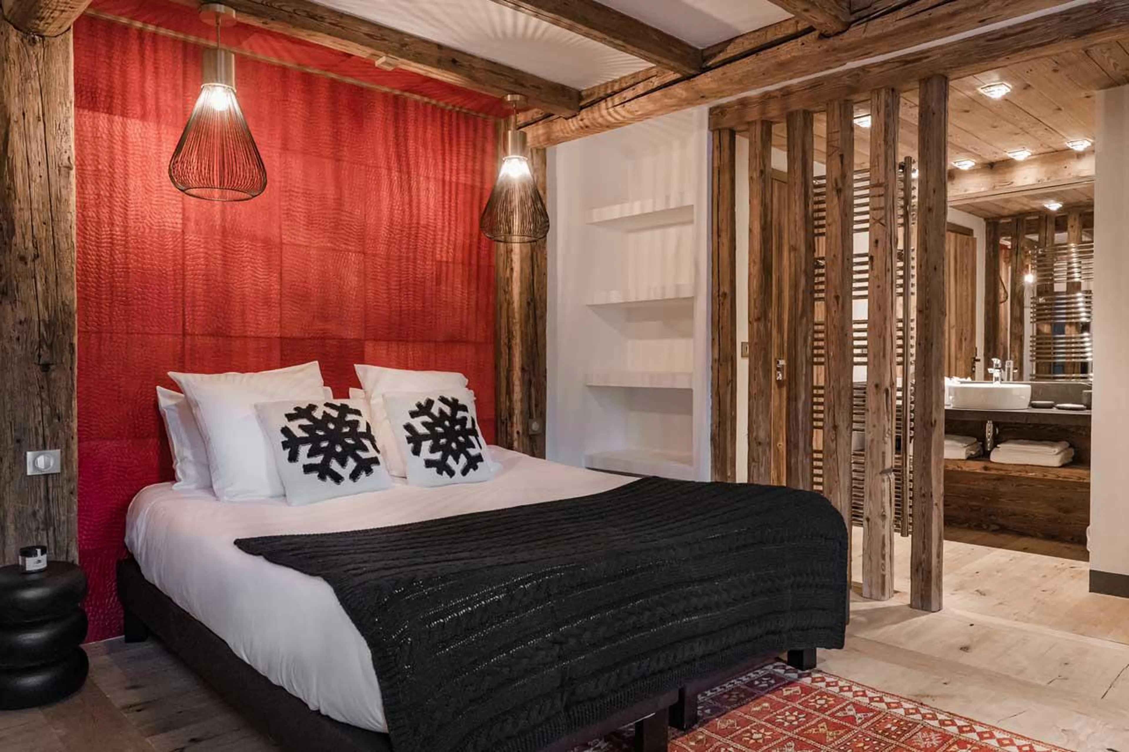Bedroom two at Chalet Le Papillon in Val d'Isere