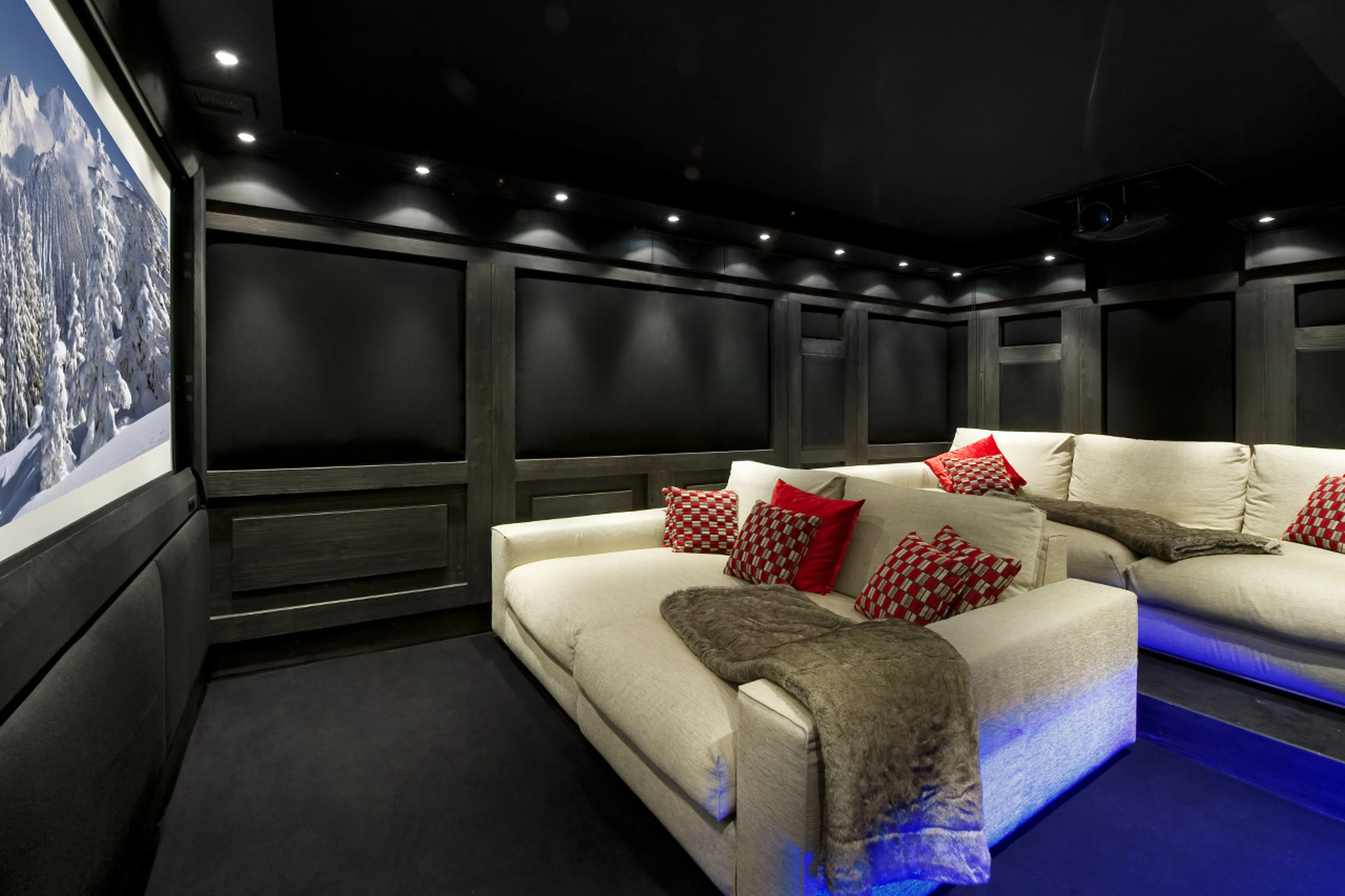 Private cinema room in Chalet Le Petit Chateau in Courchevel 1850