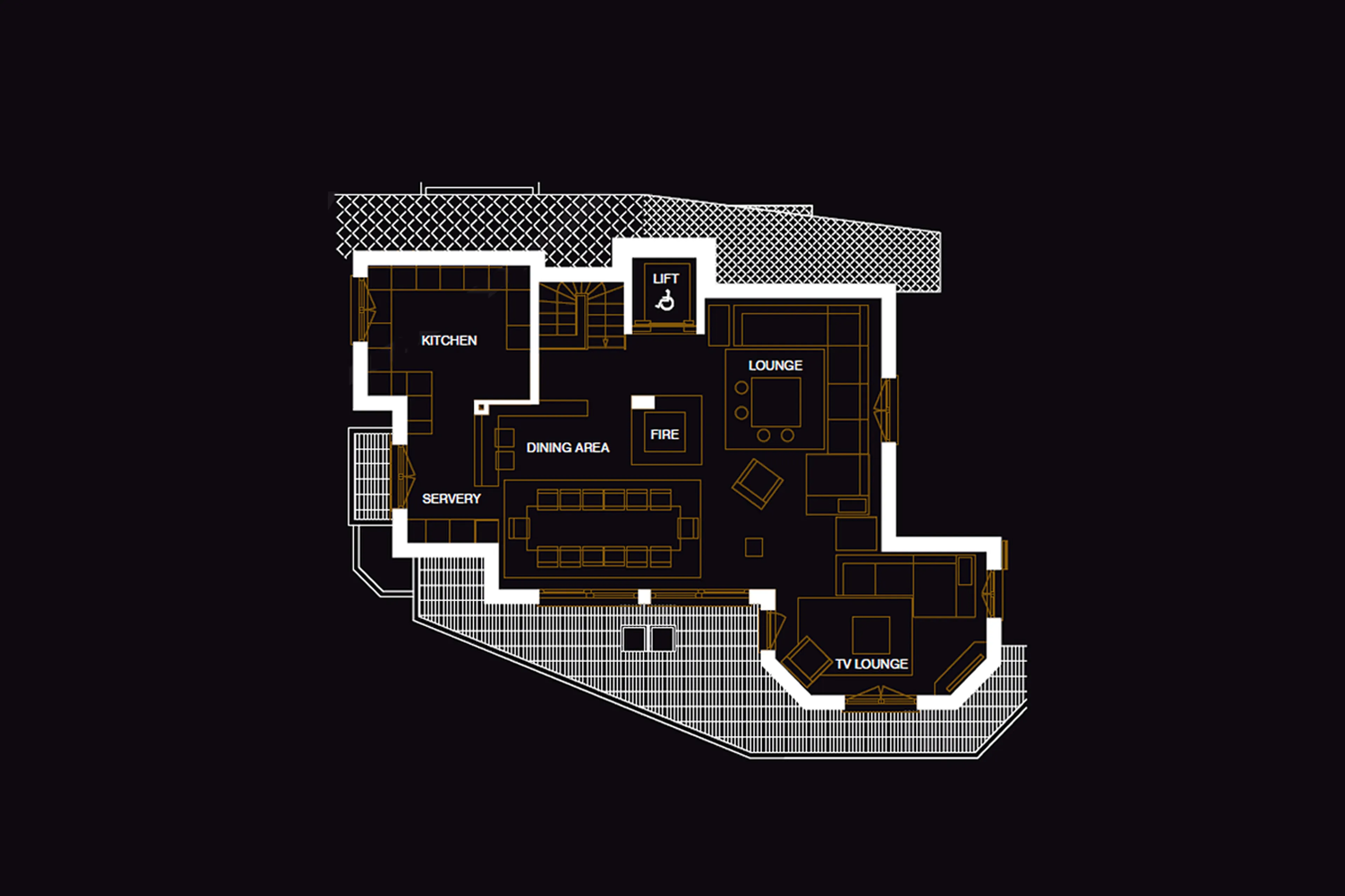 Level 2 floor plan of Chalet Le Petit Chateau in Courchevel 1850