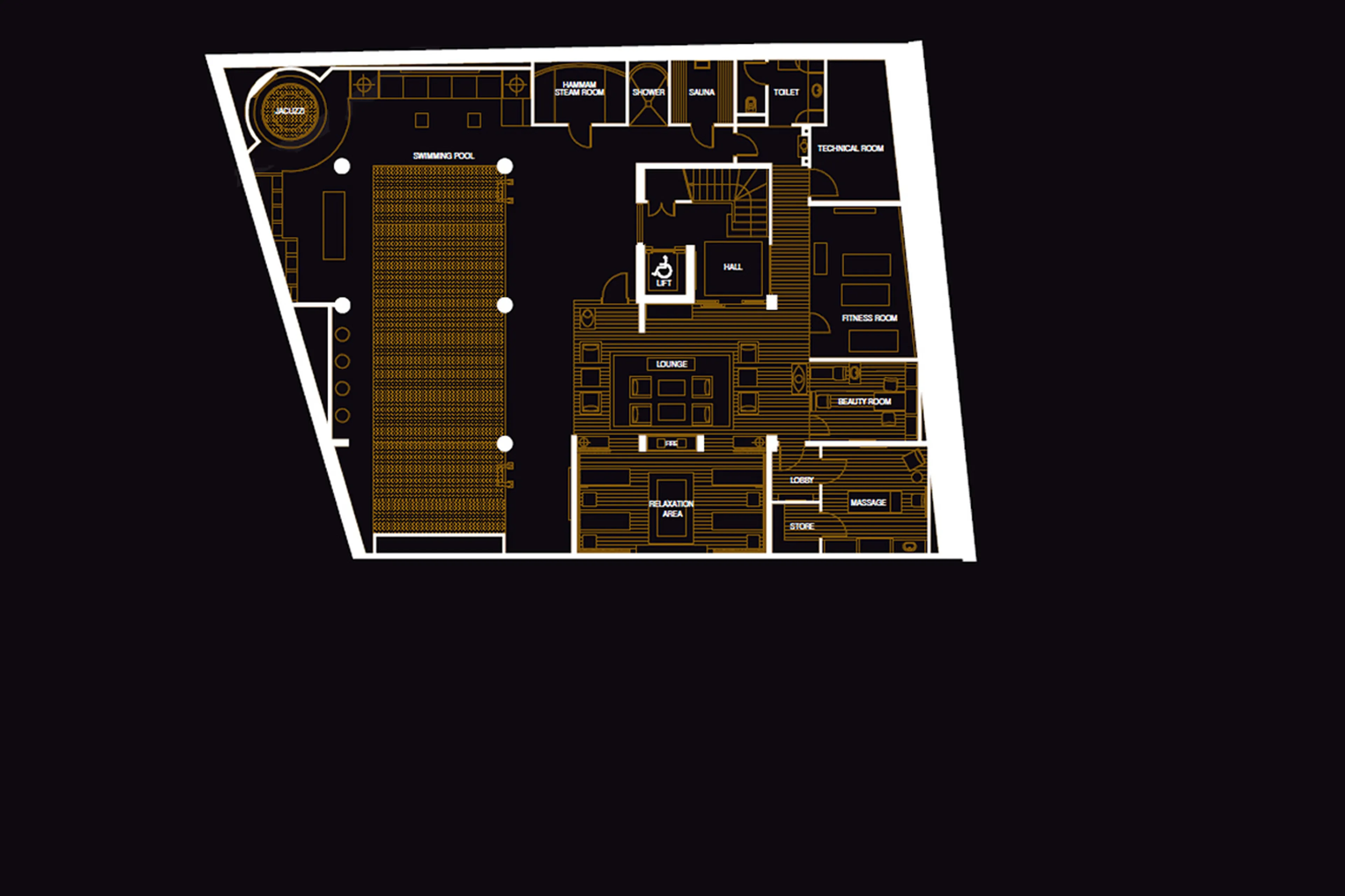Level -3 floor plan of Chalet Le Petit Palais in Courchevel 1850