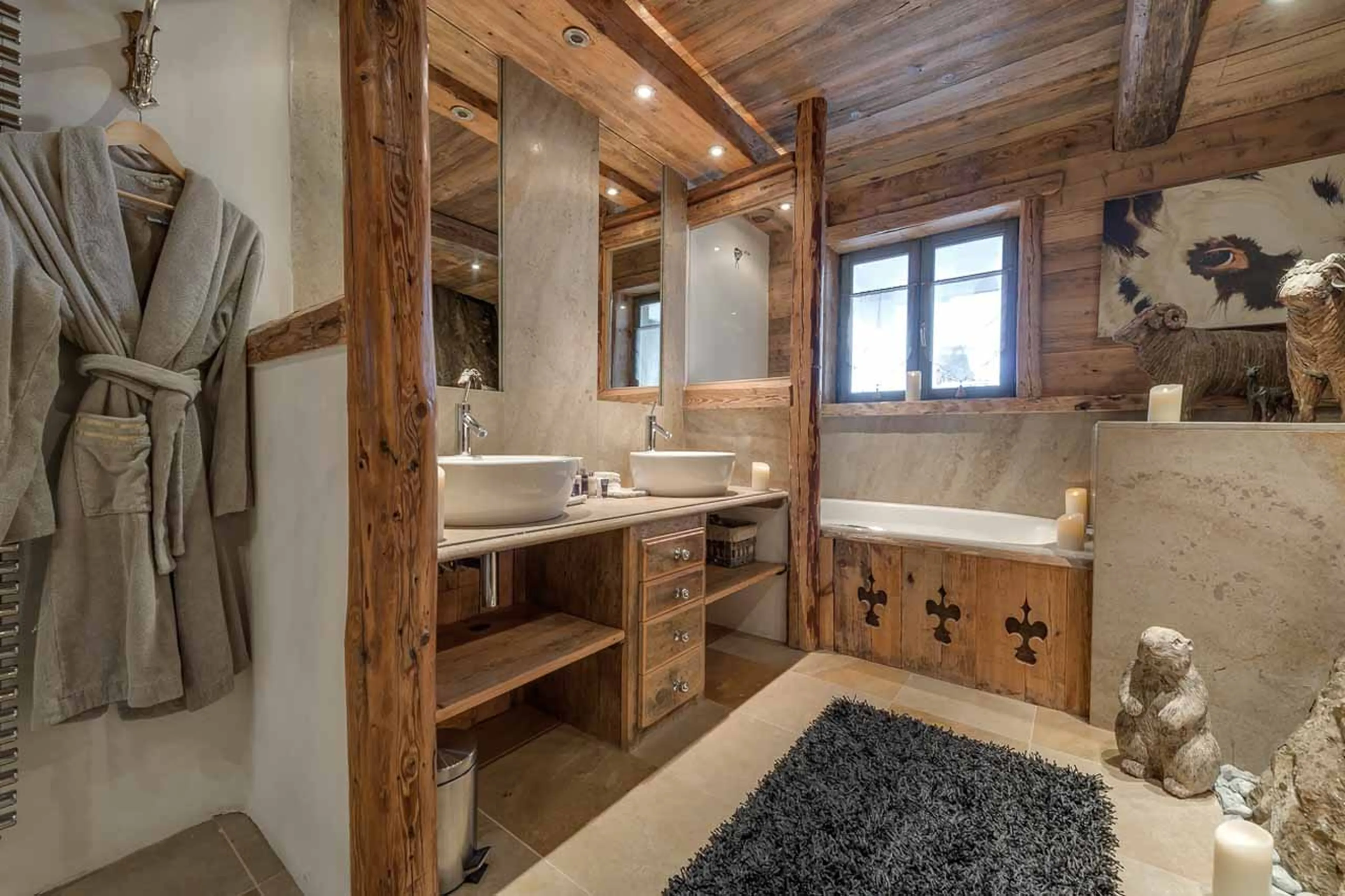 Bedroom 3 ensuite at Le Rocher, Hameau Alpin in Val d'Isere
