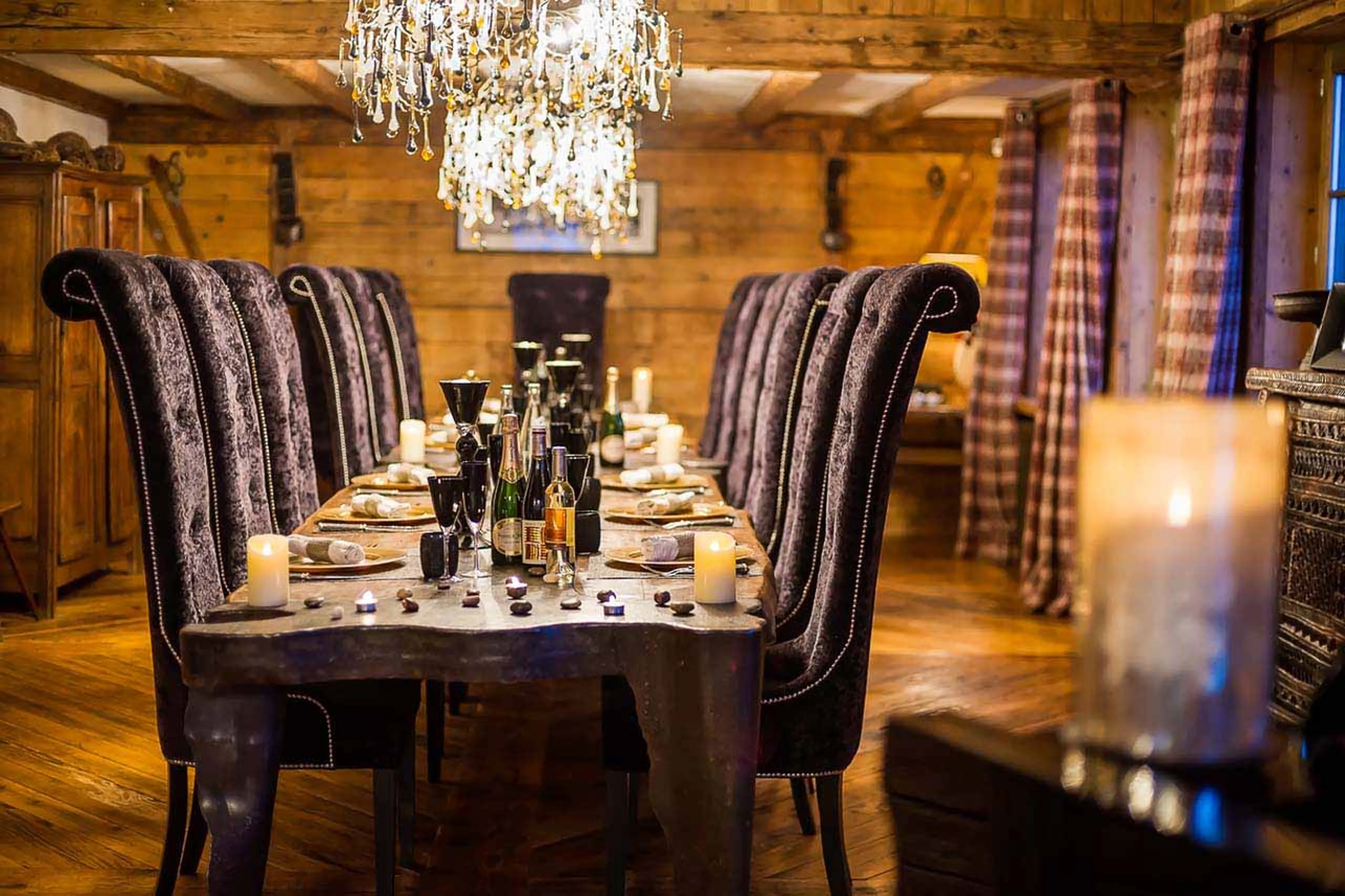 Dining area at Le Rocher, Hameau Alpin in Val d'Isere