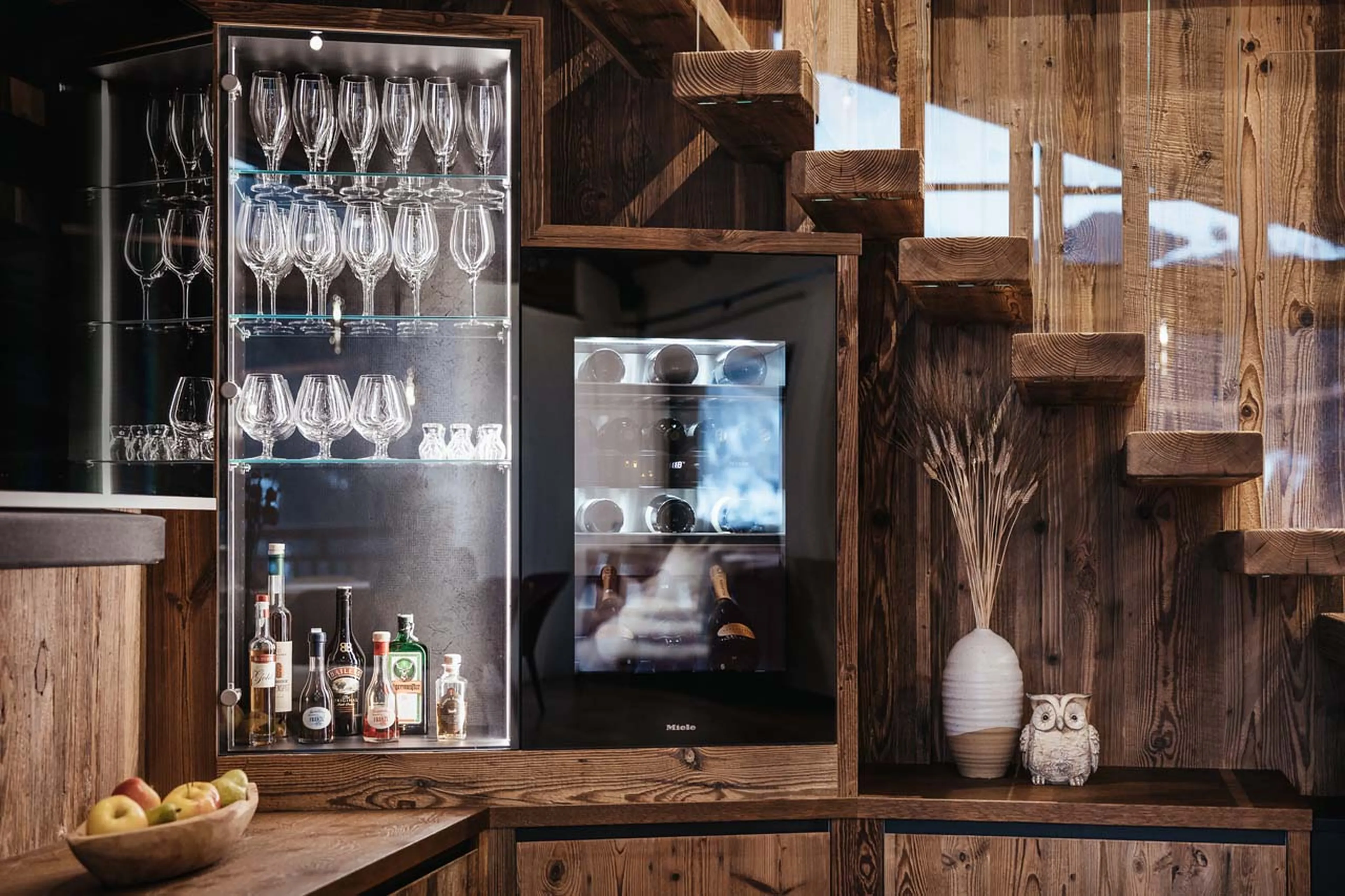 Wine fridge in Chalet Lefiro, Val Gardena