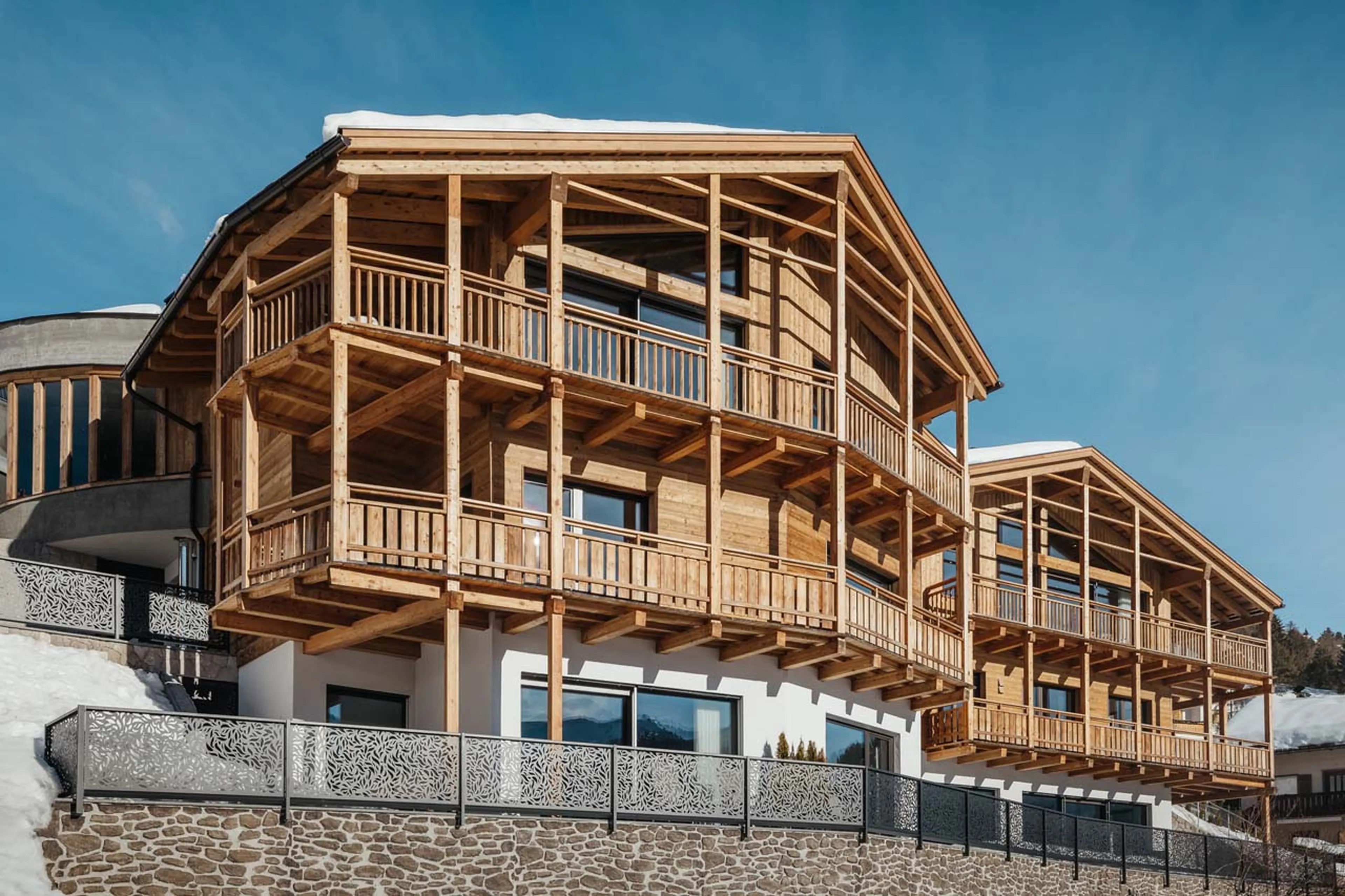 Exterior with balconies at Chalet Lefiro, Val Gardena