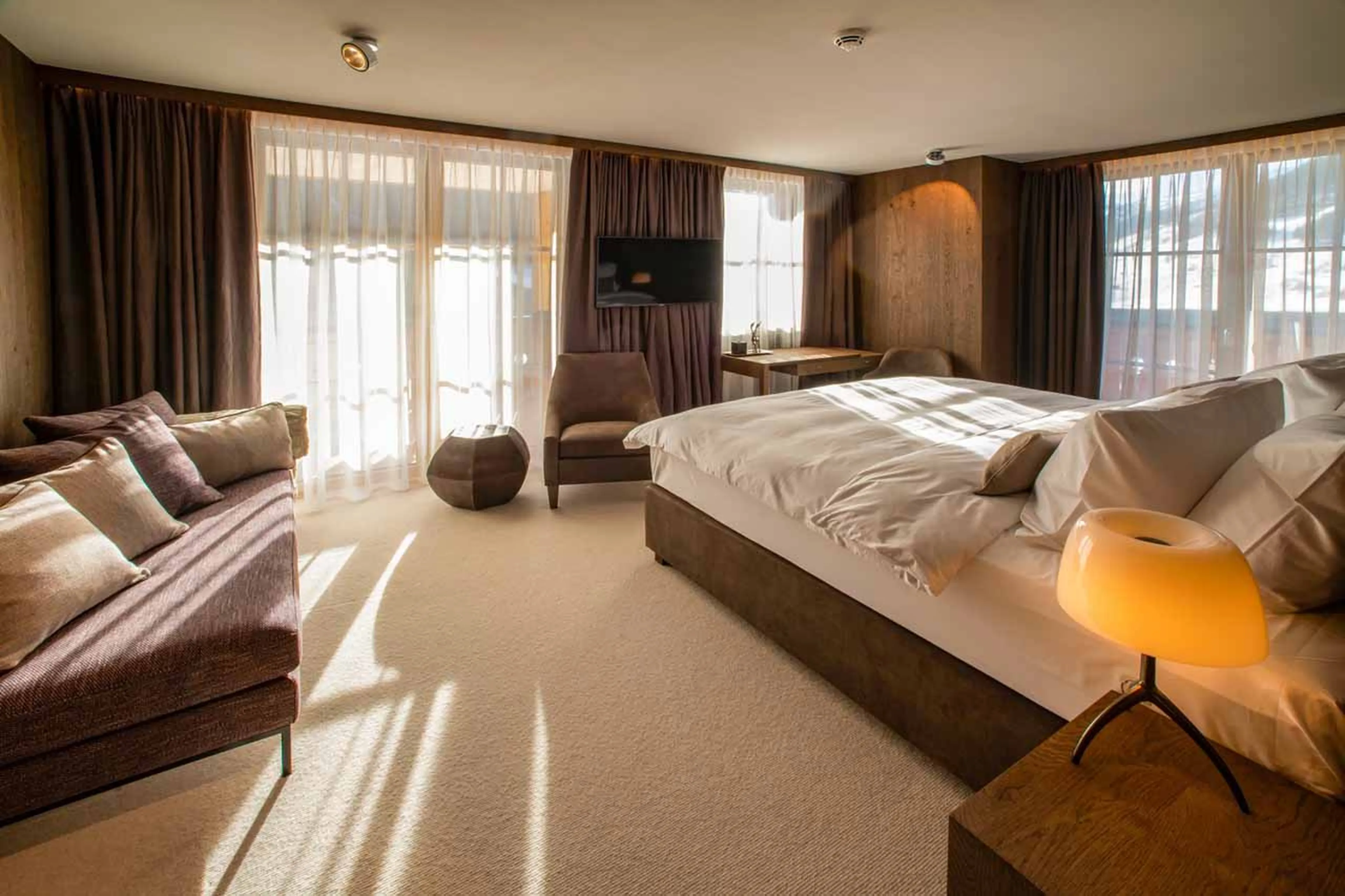 Sofa in bedroom five at Chalet Lena in St Anton