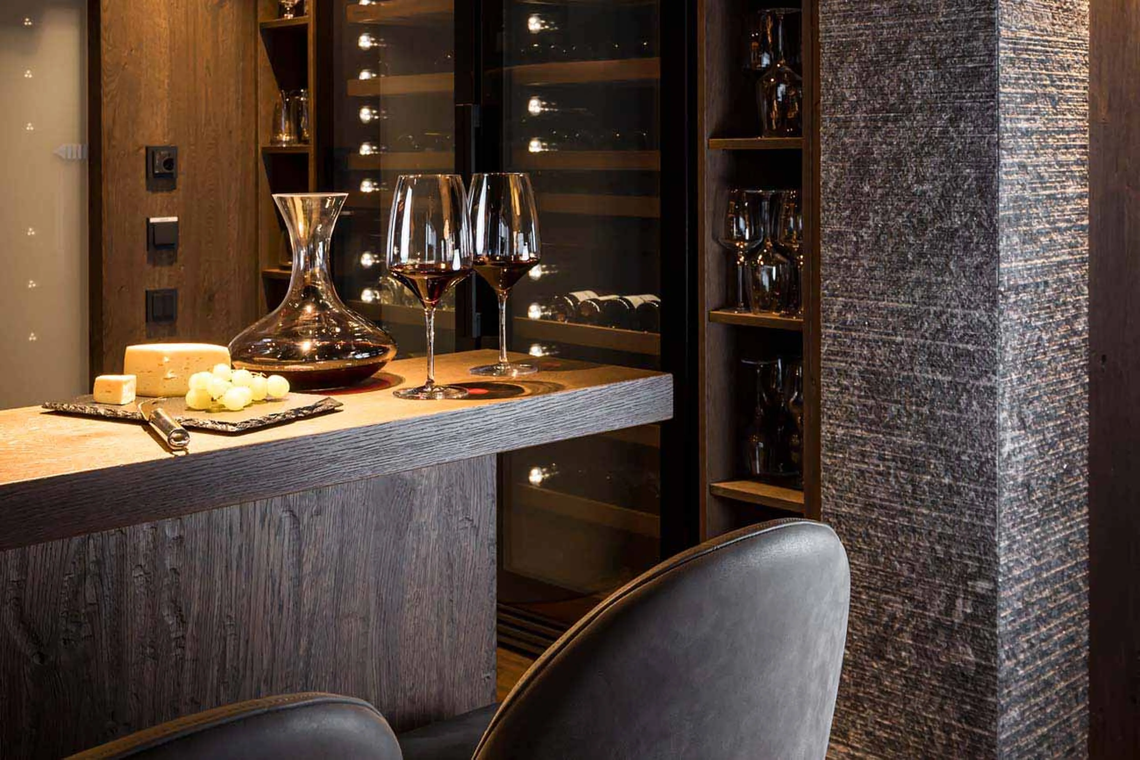 Wine bar at Chalet Lena in St Anton