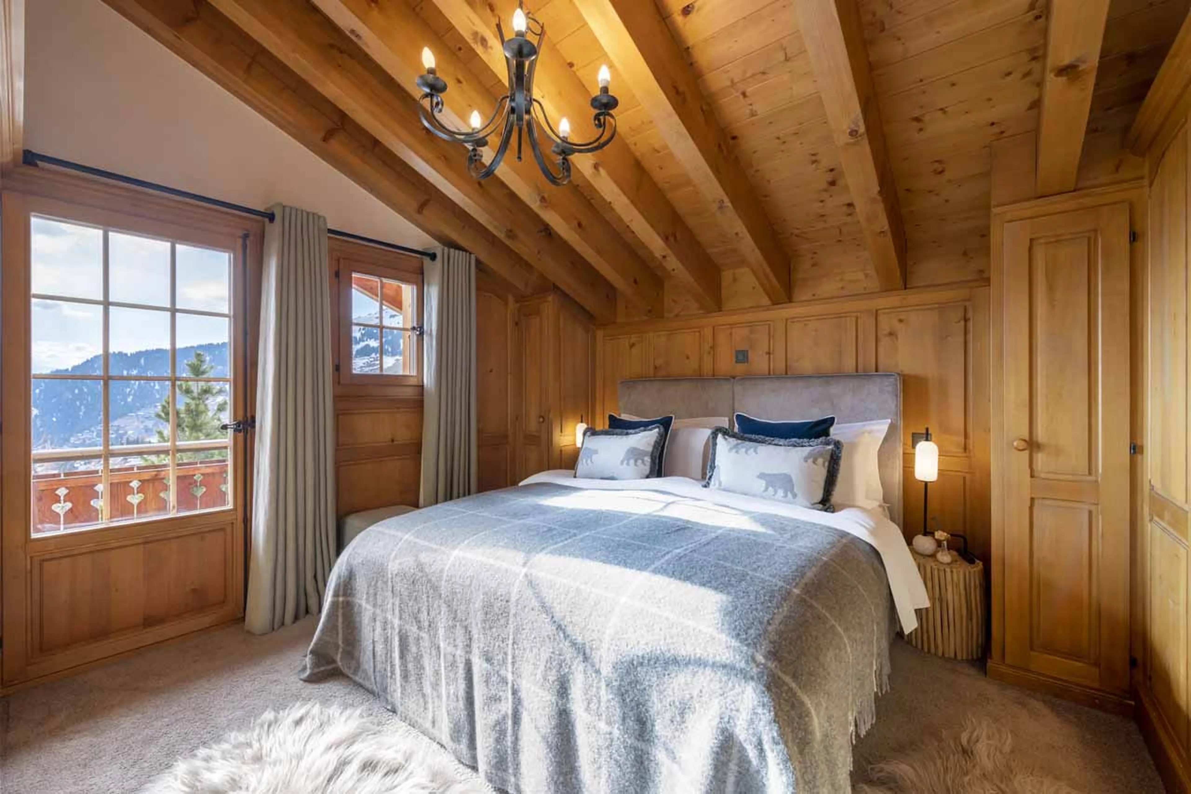 Bedroom two in Chalet Les Attelas in Verbier