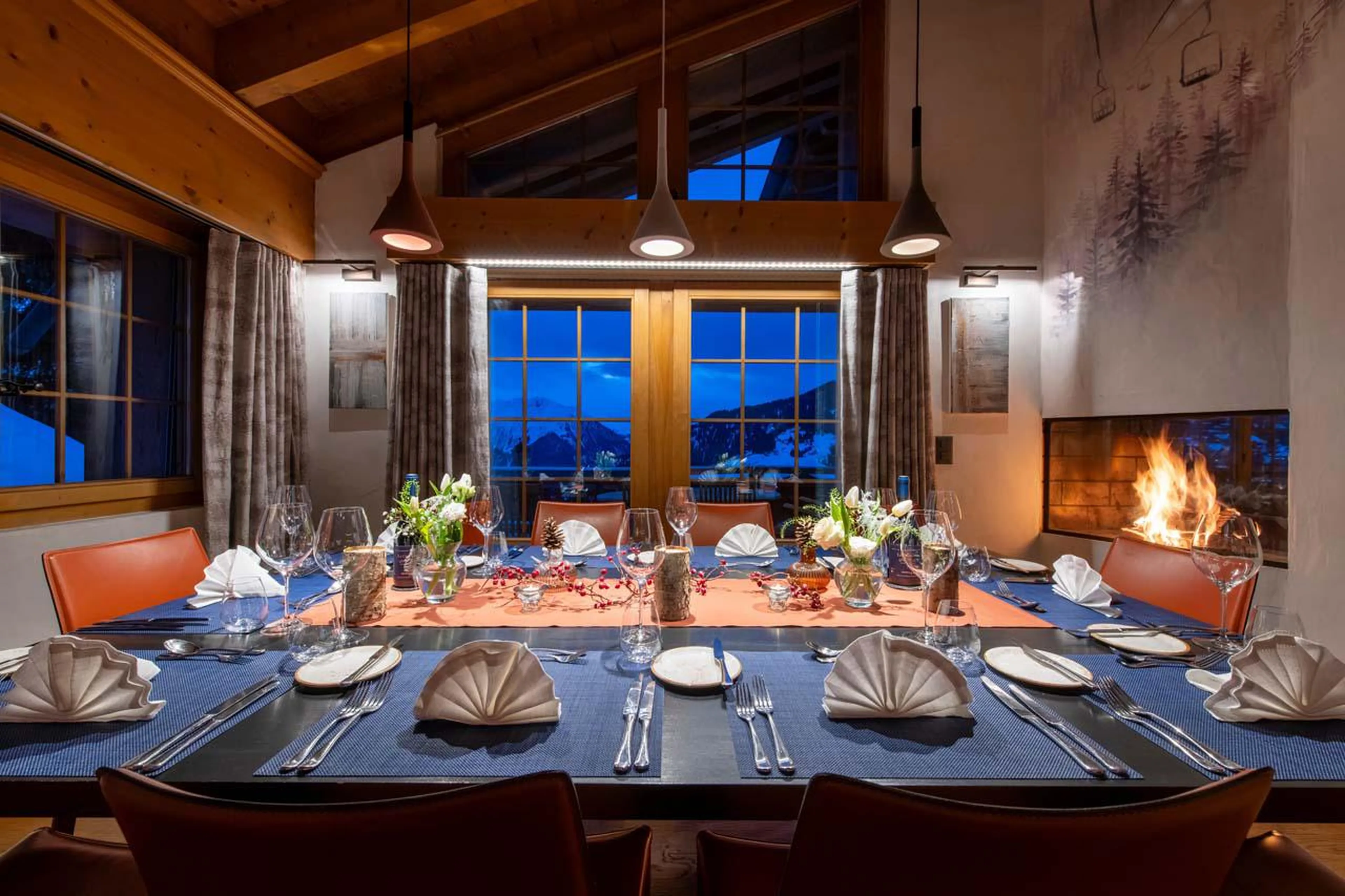 Dining area at Chalet Les Attelas in Verbier