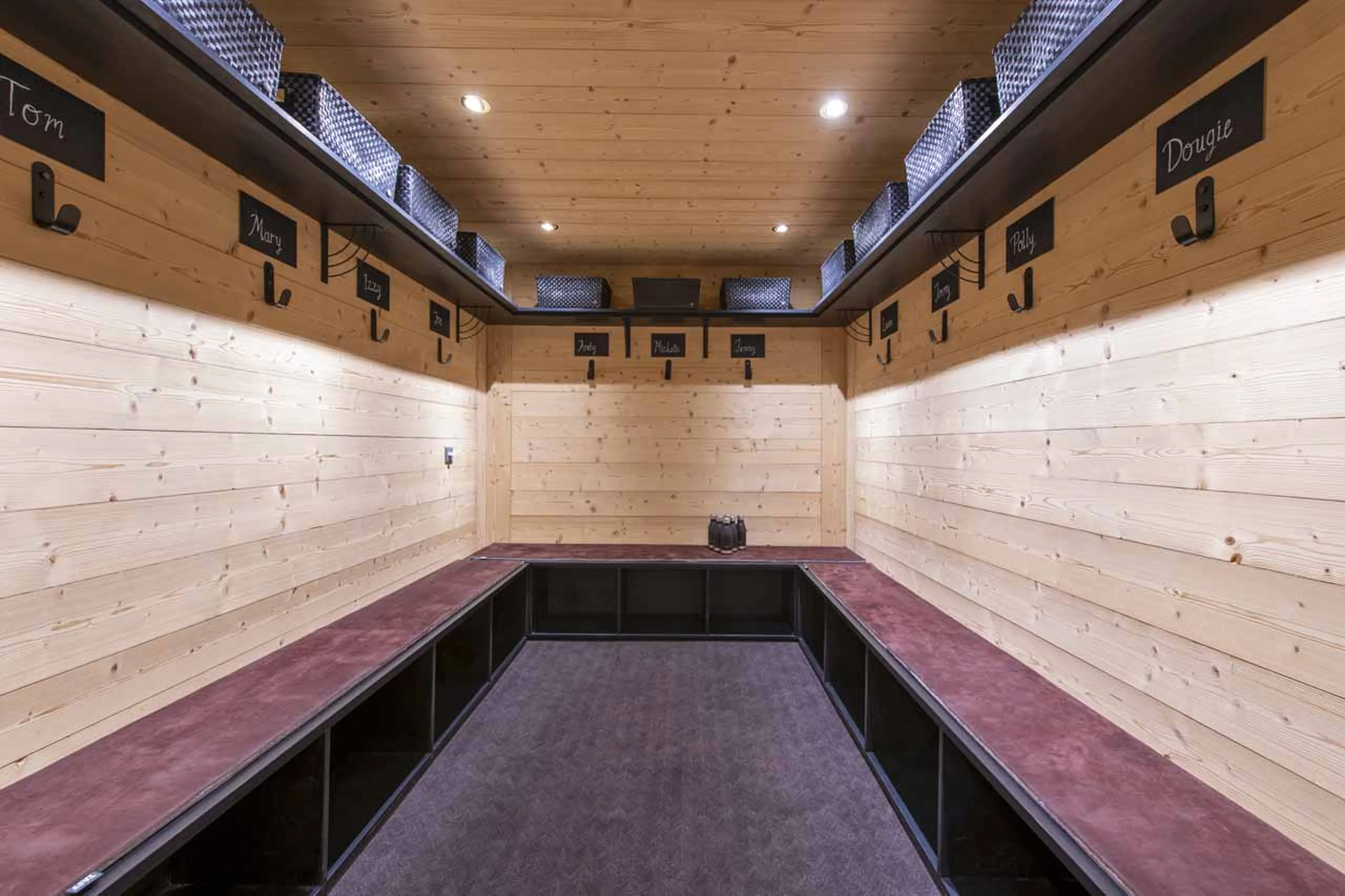 Ski room at Chalet Les Attelas in Verbier