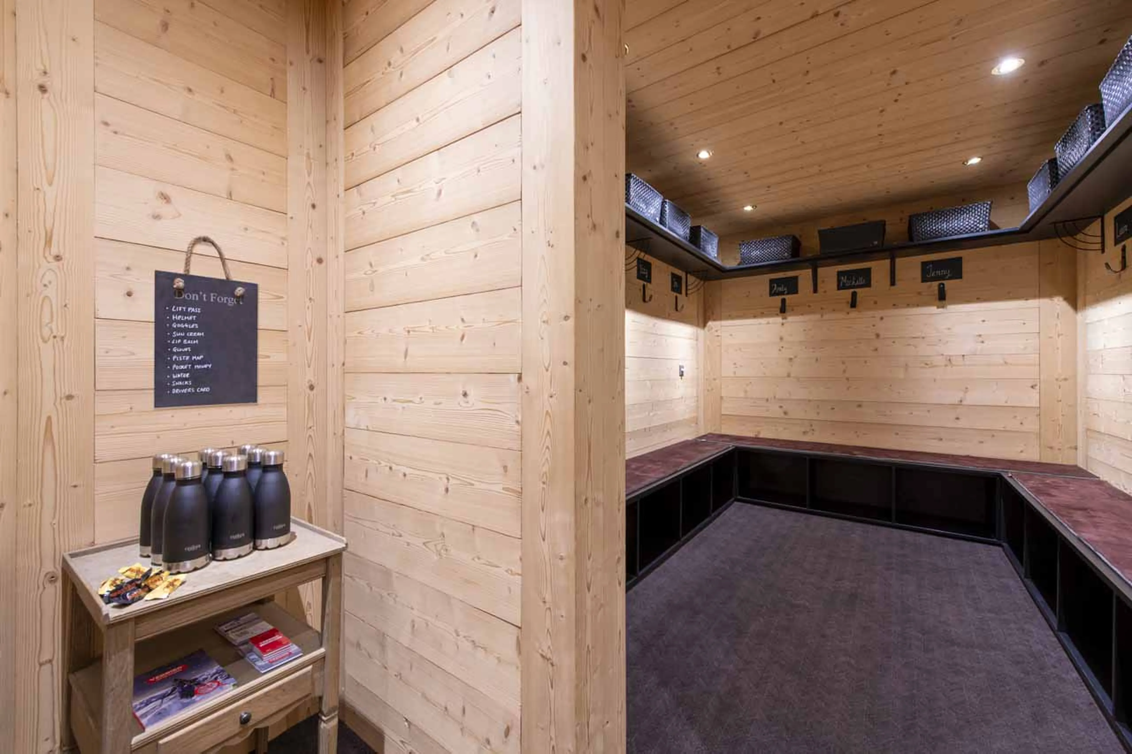 Ski room at Chalet Les Attelas in Verbier