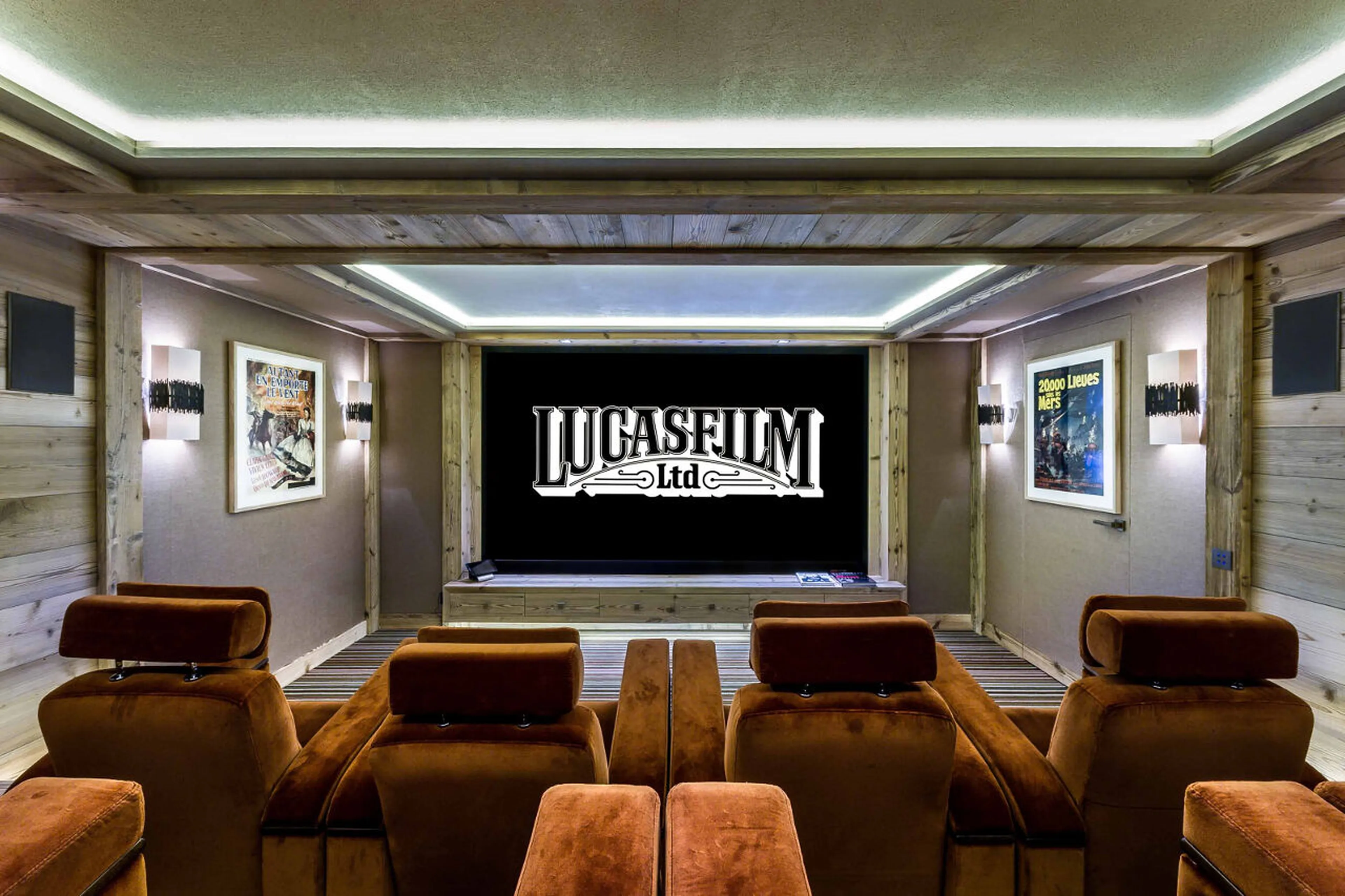 Big-screen cinema room of Chalet Les Bastidons  in Courchevel 1850