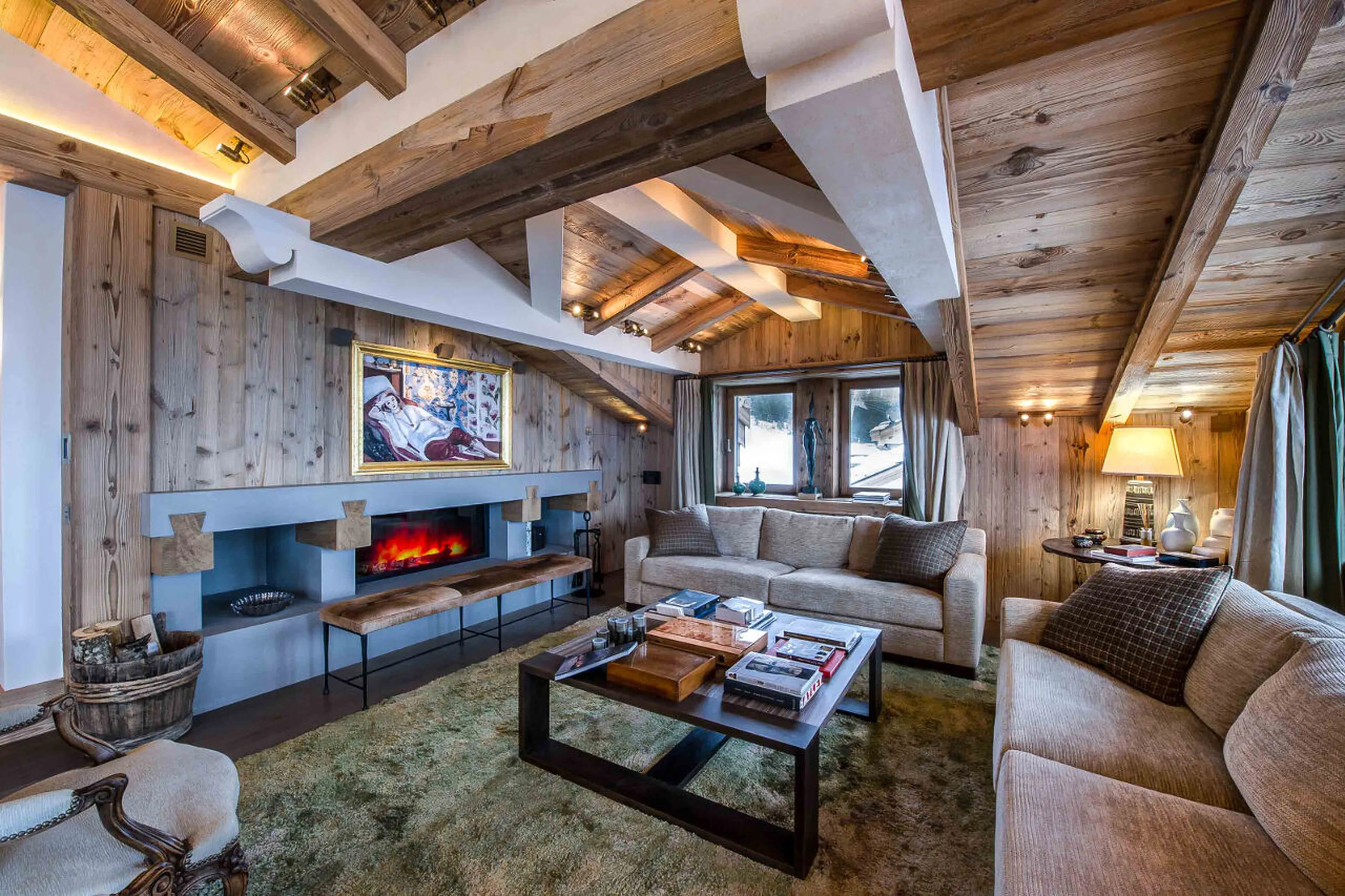 Sophisticated living area of Chalet Les Bastidons in Courchevel 1850