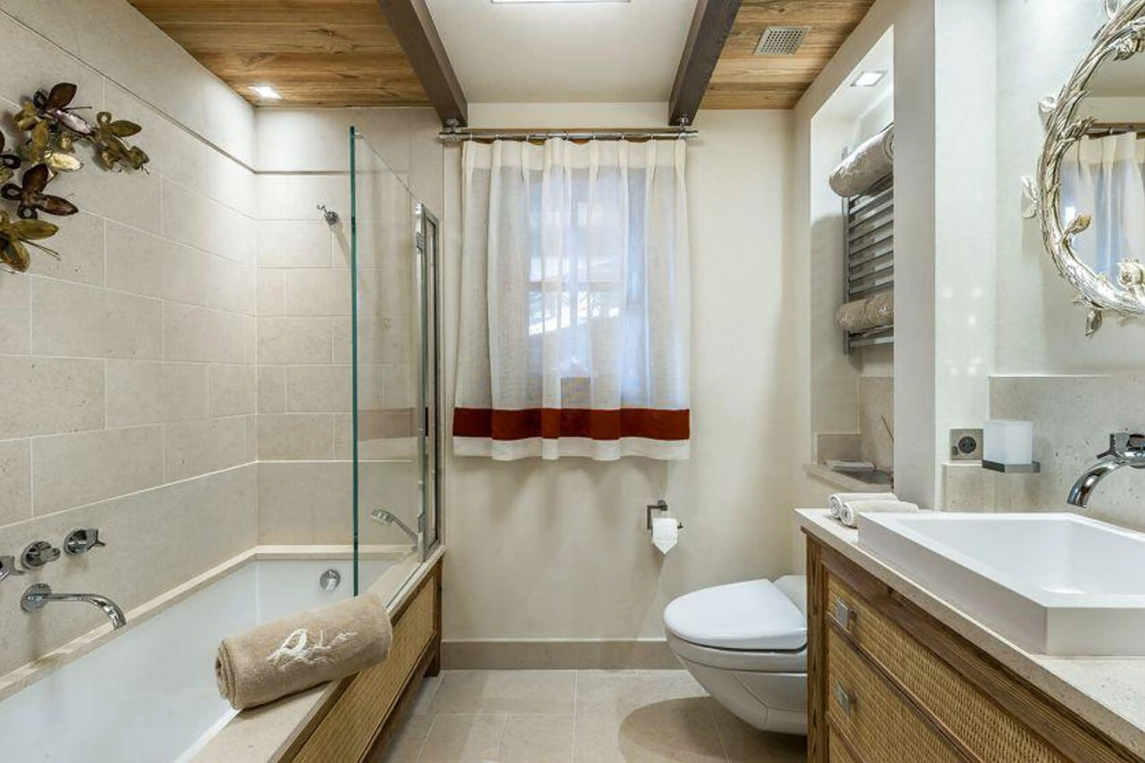 En suite bathroom in double bedroom of Chalet Les Bastidons  in Courchevel 1850