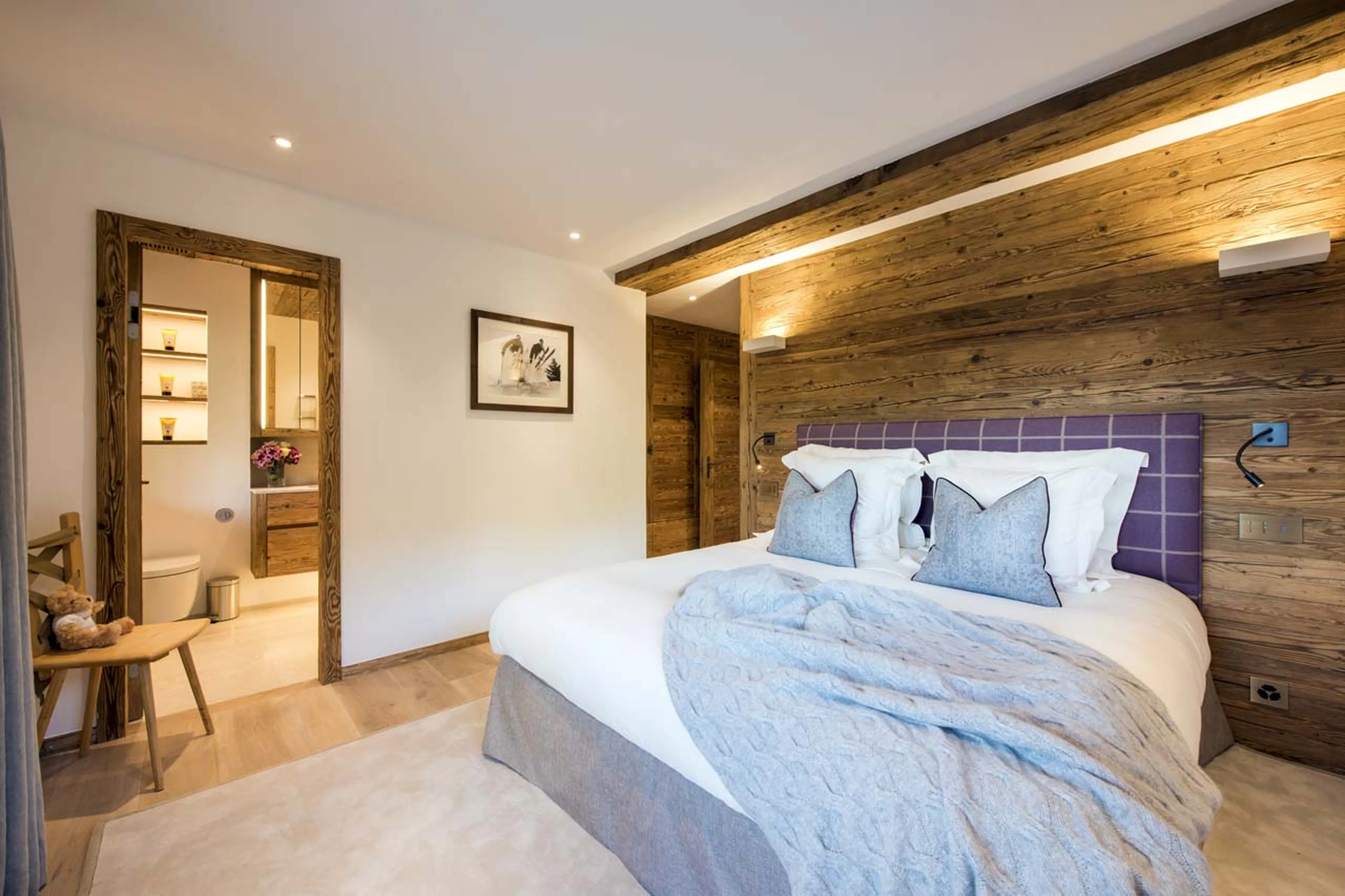 Bedroom three at Chalet Les Etrennes in Verbier